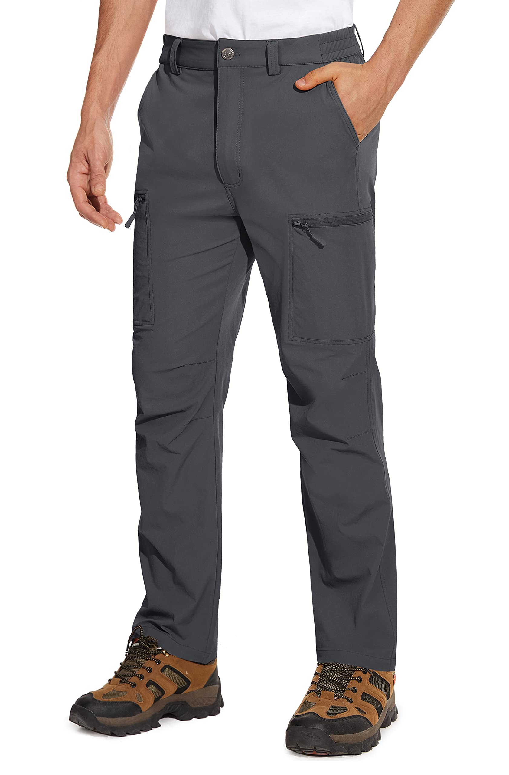 MAGCOMSEN Men's Outdoor Cargo Trousers Climbing Bottoms Quick Dry Tactical Trousers with Zip Pockets