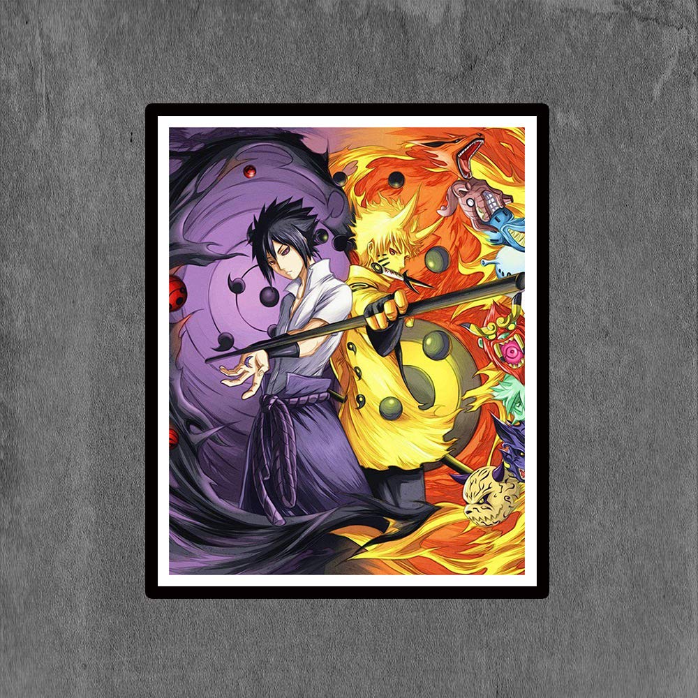 Naruto Anime Fabric Itachi Naruto Original Wall Poster Art Print for Living Room Decor,8 x 10 Inches,No Frame