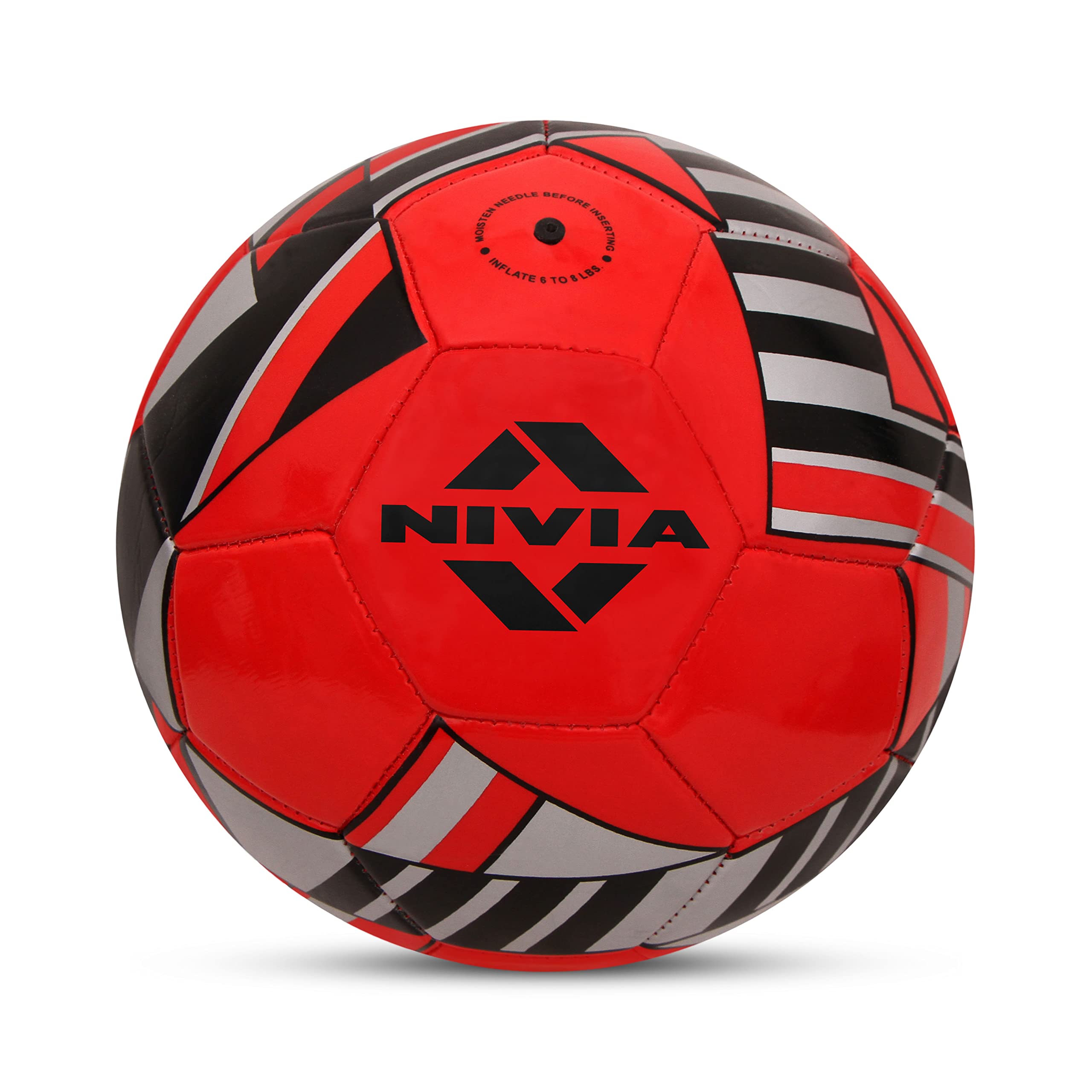 Nivia Blade Machine Stitched Football, 32 Panel Football, PVC Stitched Football, Football for Traning, Recreational, Beginners, Soccer Ball, Football Size - 5 (Red)