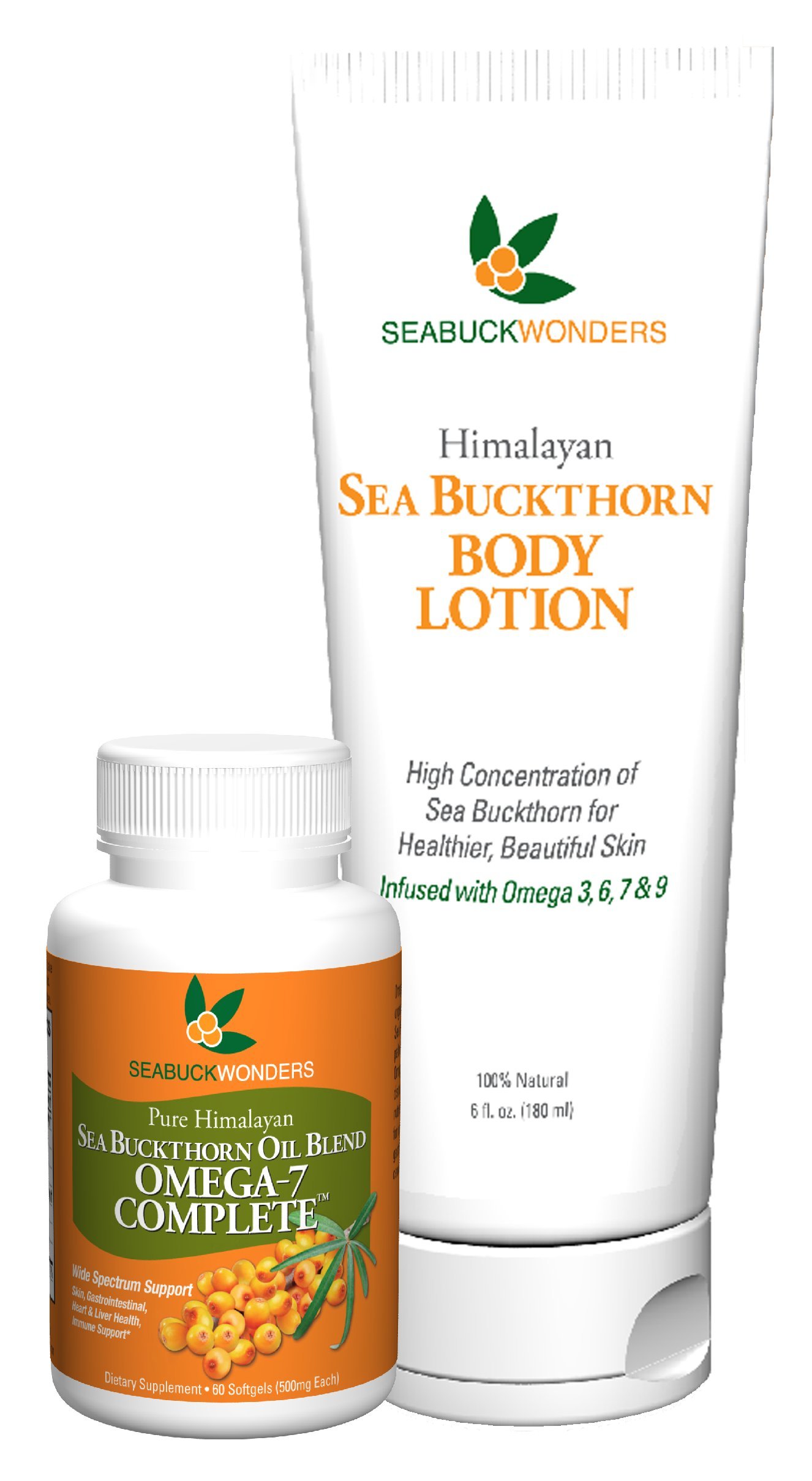 Omega-7 Complete Sea Buckthorn Softgels and Body Lotion Set