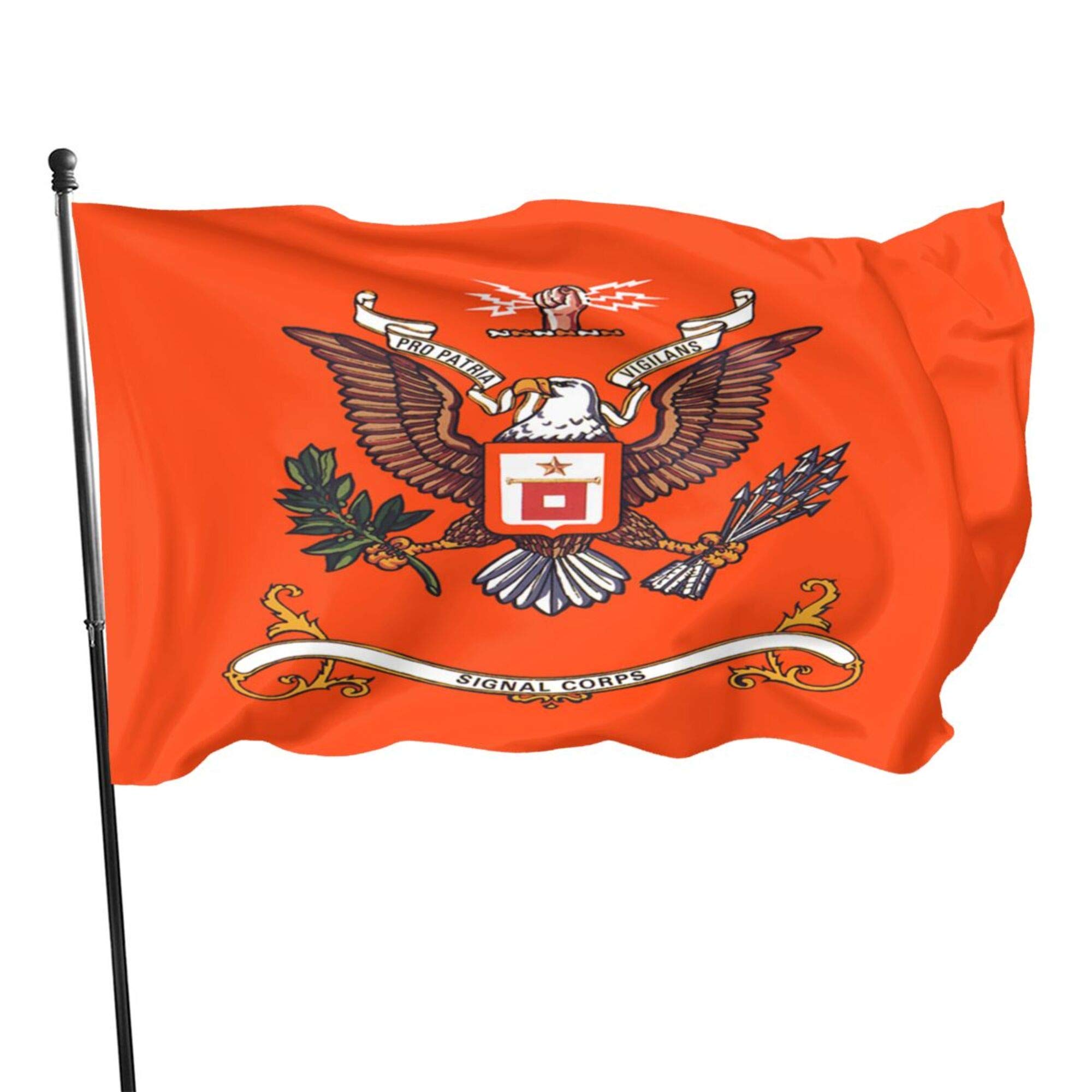 FGHSFRT Us Army Signal Corps Flag Banner Flags Garden Flag Home House Flags Parade Flag Outdoor Flag USA Flag 3x5 Ft,Orange