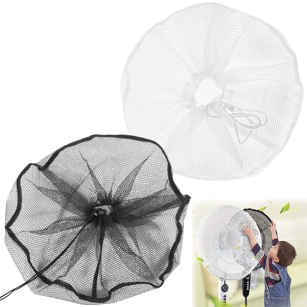 REVHQ 2 Pack Round Electric Fan Guard Dust Cover,Mesh Covers Allow Air to Pass Through for Pedestal Fan Summer Washable Dustproof Safety Fan Protection