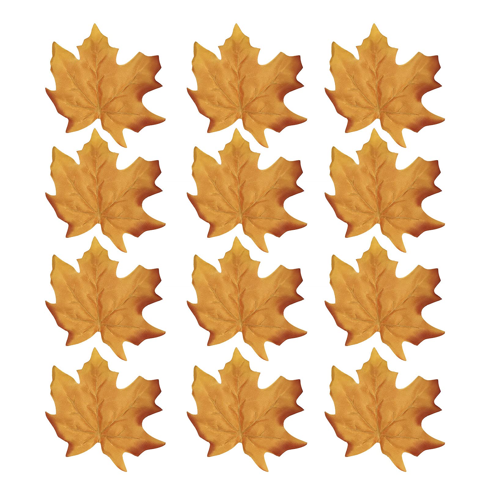 RiforlaDecoration Home Artificial Fake Maple 12pcs Fall Leaves Leaves Simulation Party Artificial Flowers Artificial Red Flowers (Yellow, One Size)