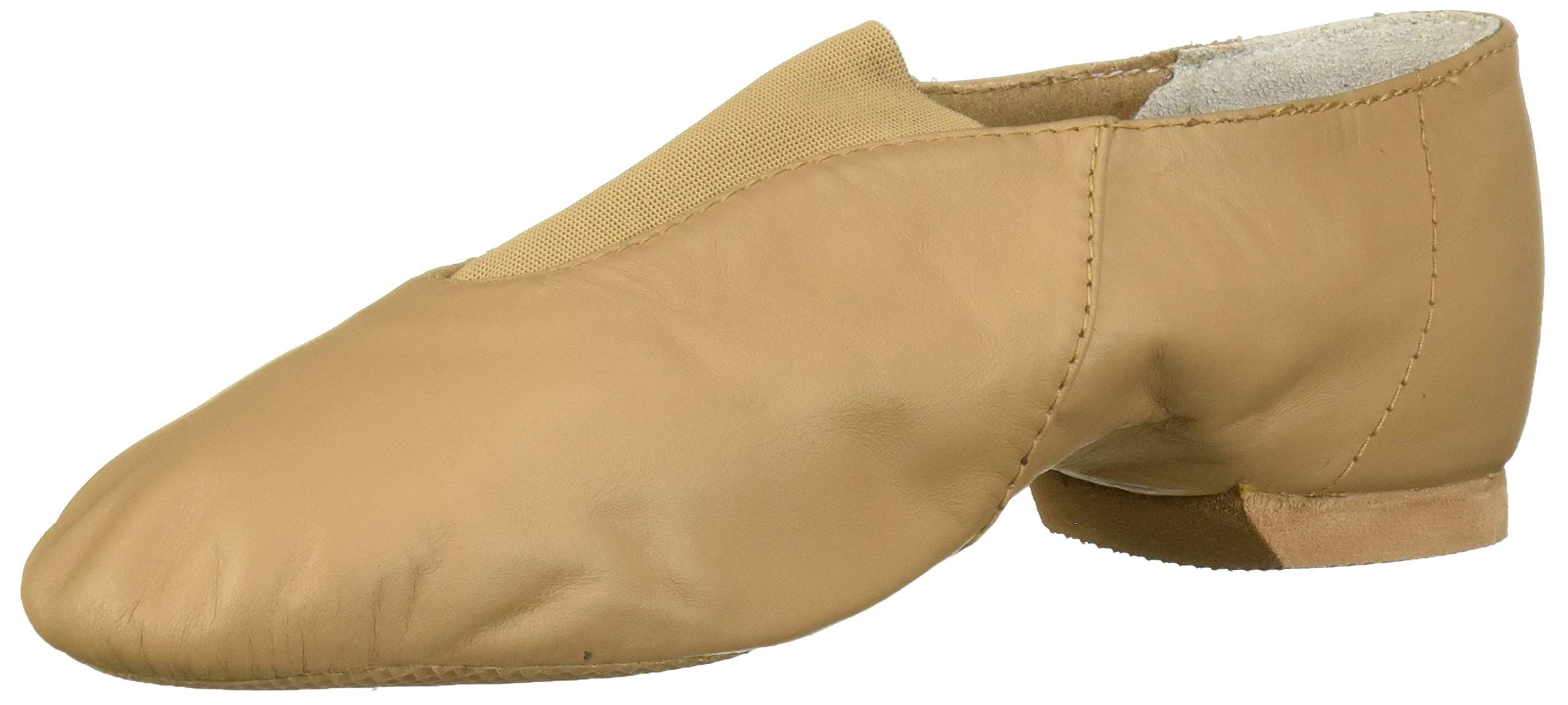 Dance Girl's Super Jazz Leather and Elastic Slip On Jazz Shoe