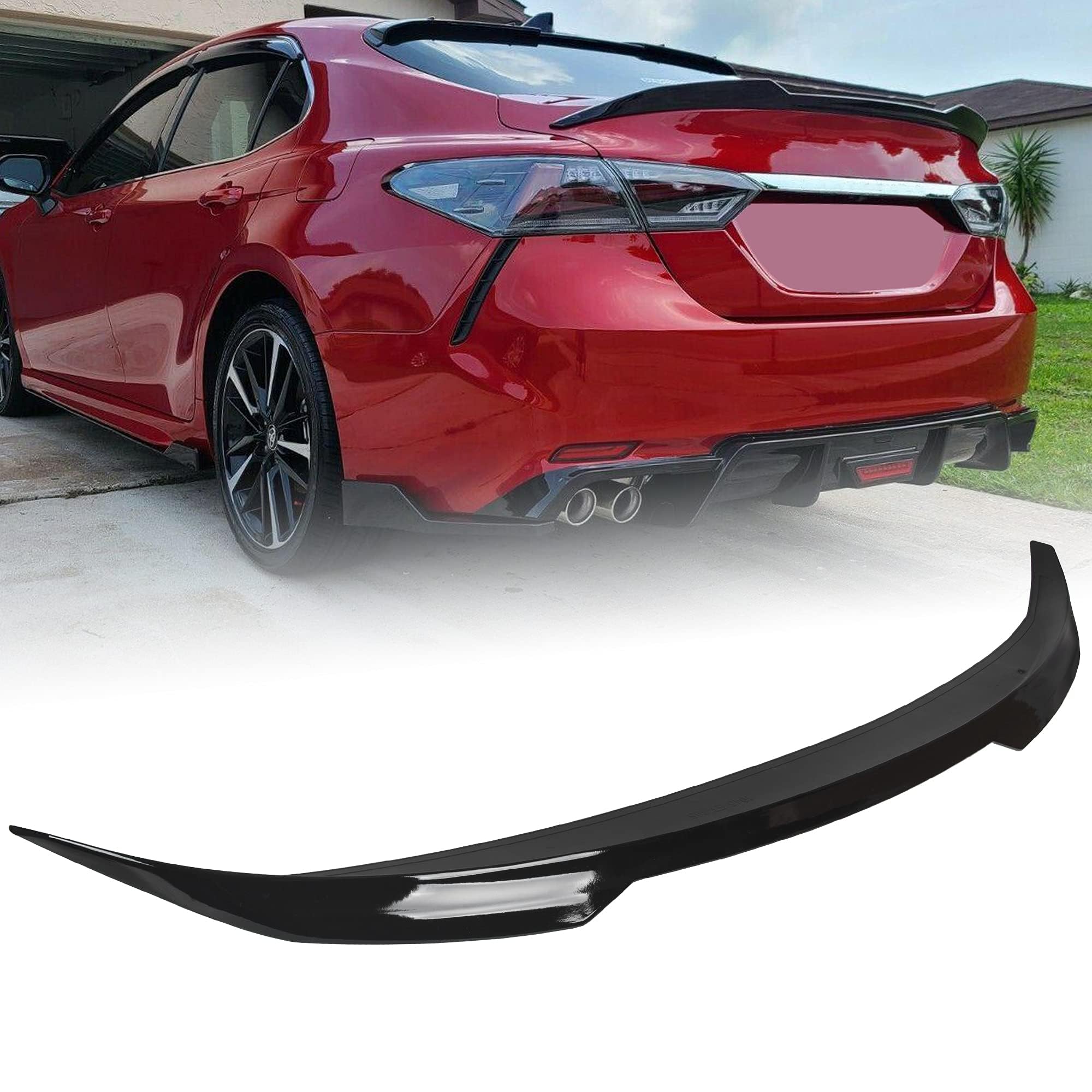 HECASA Rear Trunk Spoiler Wing Lid Compatible with 2018-2024 Toyota Camry SE XSE LE XLE M4 Style Glossy Black