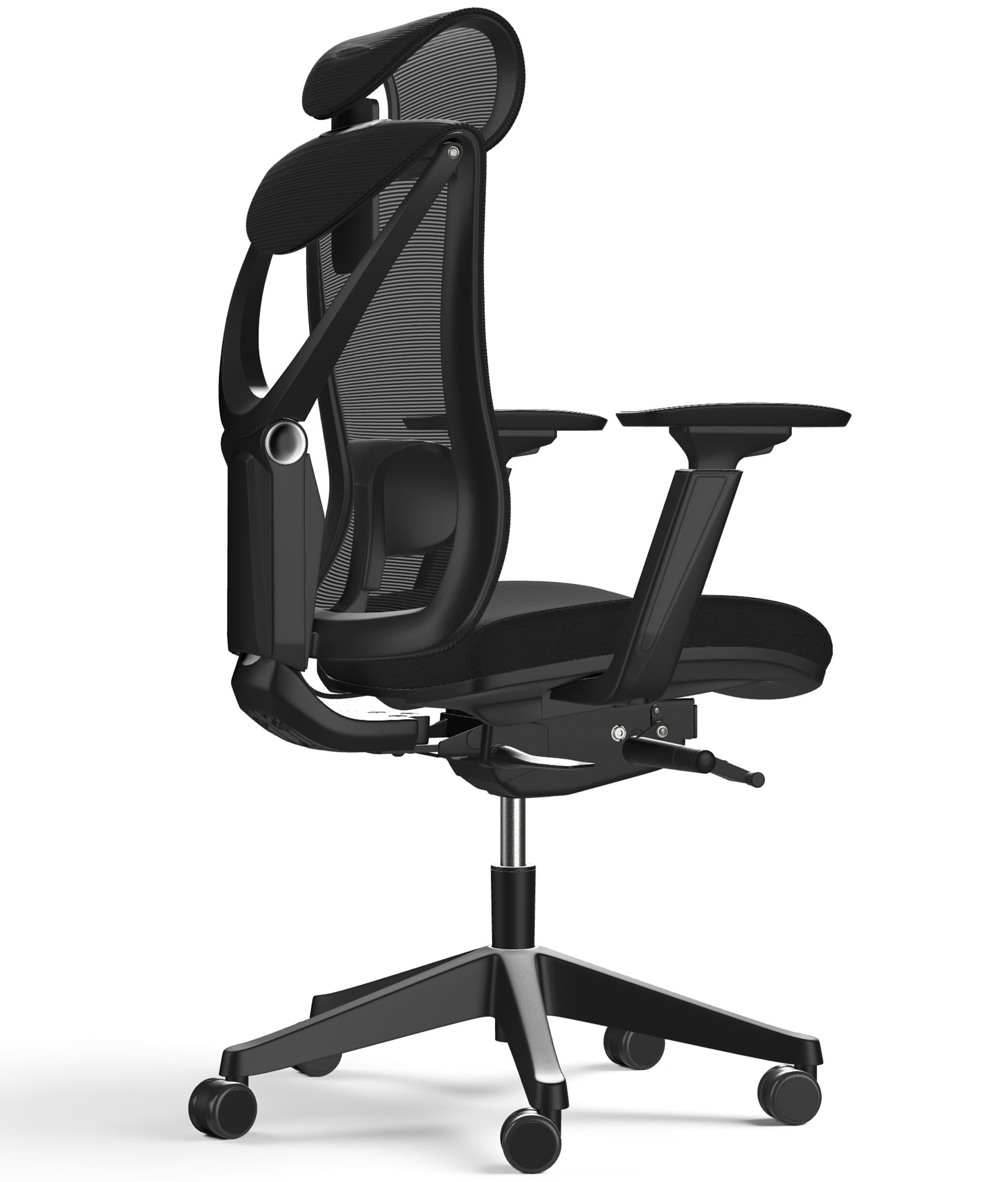 Desktronic Adjustable Ergonomic Office Chair | Desk Chair with lumbar support - Back-friendly/Back Pain-free - Computer Chair Height-Adjustable & Back-Protecting -Wide cushion SitPro (Black)