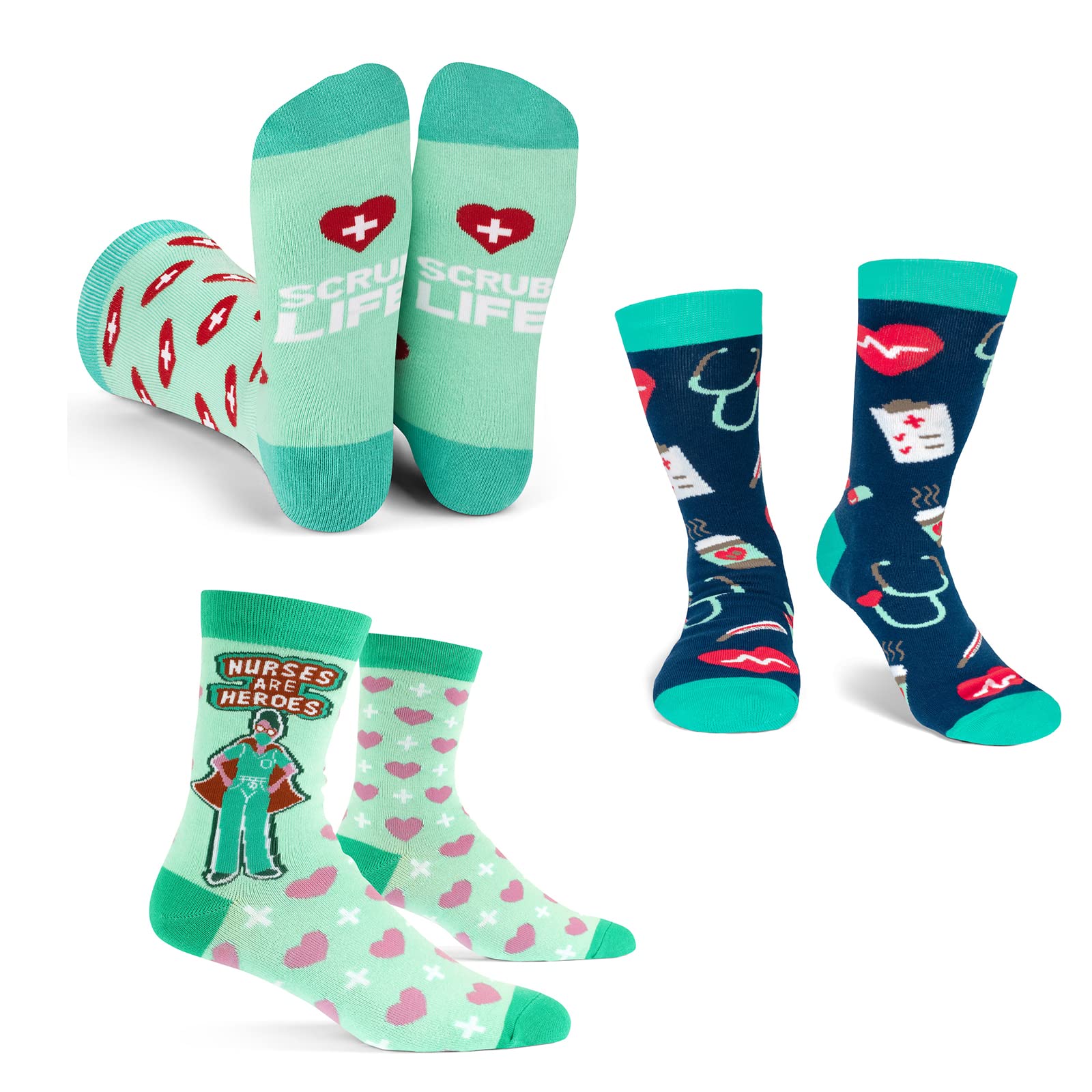 Lavley Nurse Medical Themed Socks for Nurses, Doctors, Hospital Workers and Students