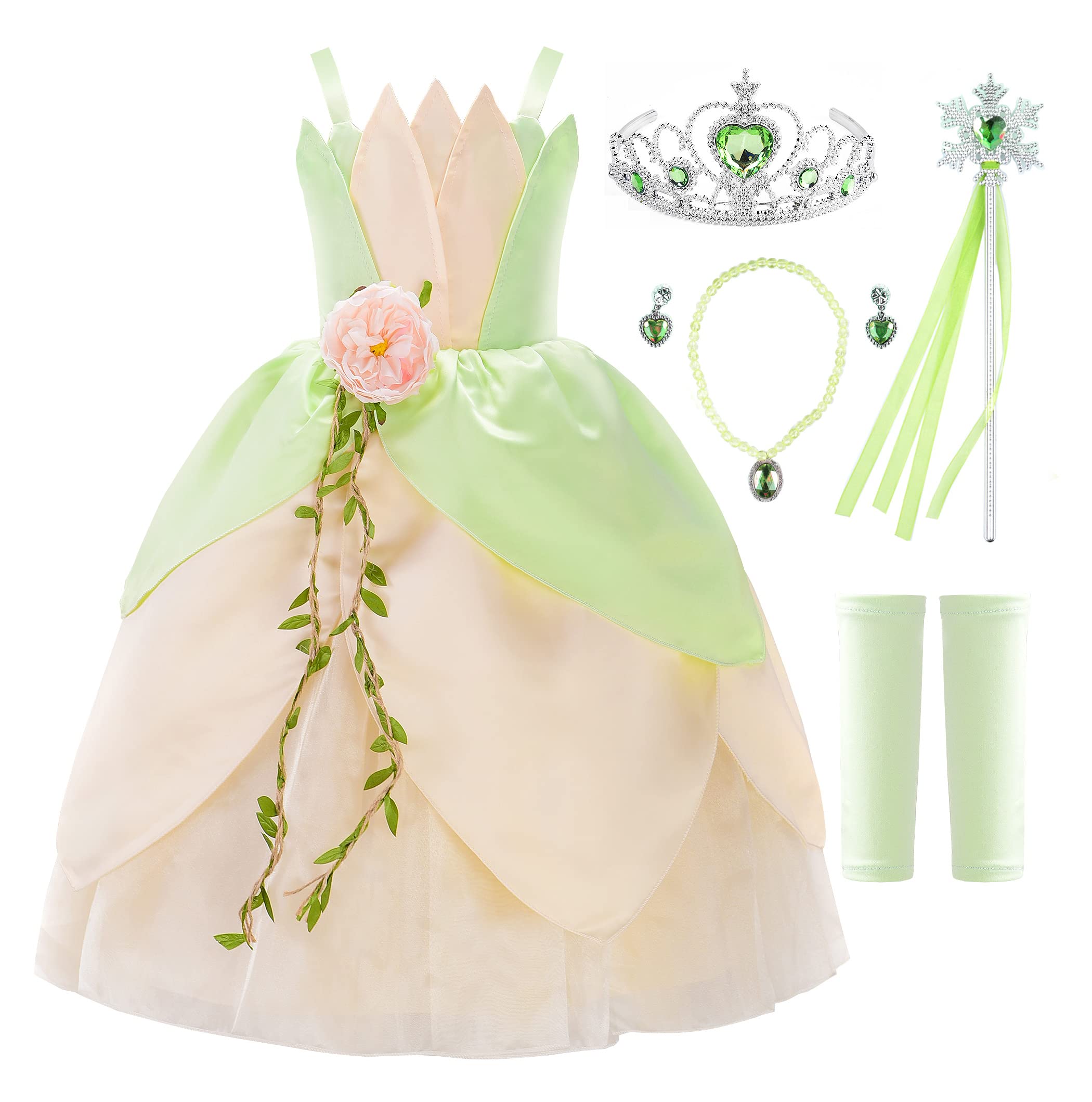 JerrisApparel Girls Princess Costume Halloween Party Dress up Role Play Fancy Dress Ball Gown