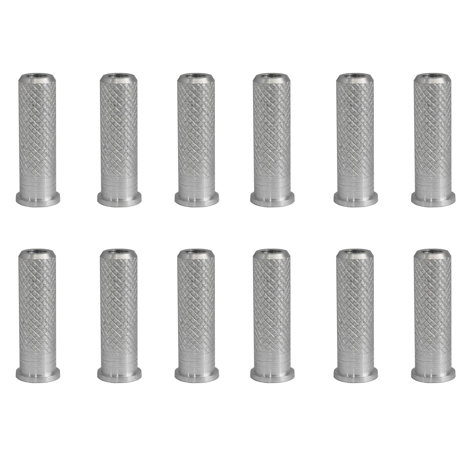 LQ Industrial Arrow Insert Base 12PCS ID6.2mm Silver Arrow Insert Aluminum Nock Thread Base Arrowhead Connector