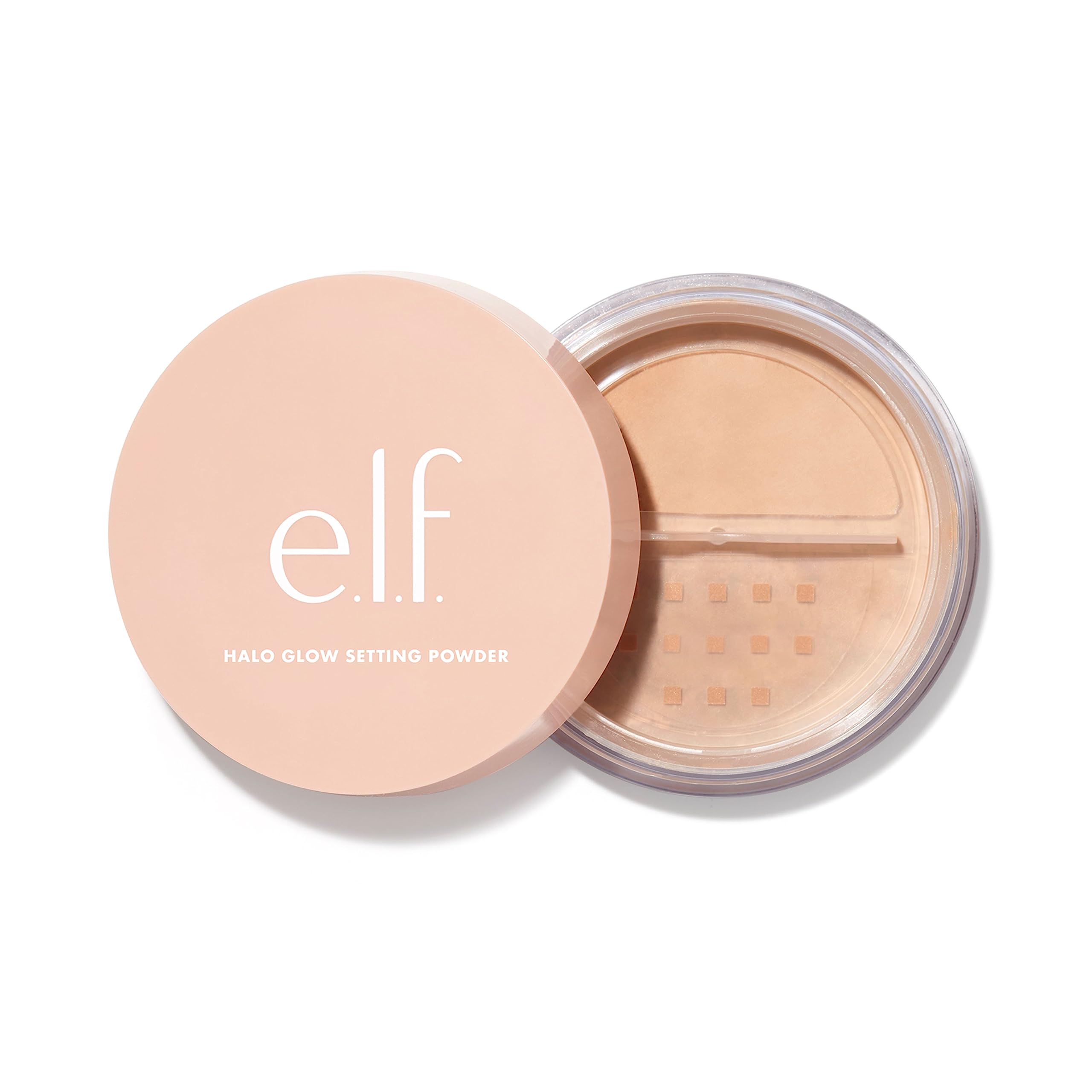 e.l.f. e.l.f, Halo Glow Setting Powder, Silky, Weightless, Blurring, Smooths, Minimizes Pores and Fine Lines, Creates Soft Focus Effect, Medium, Semi-Matte Finish 6.8g