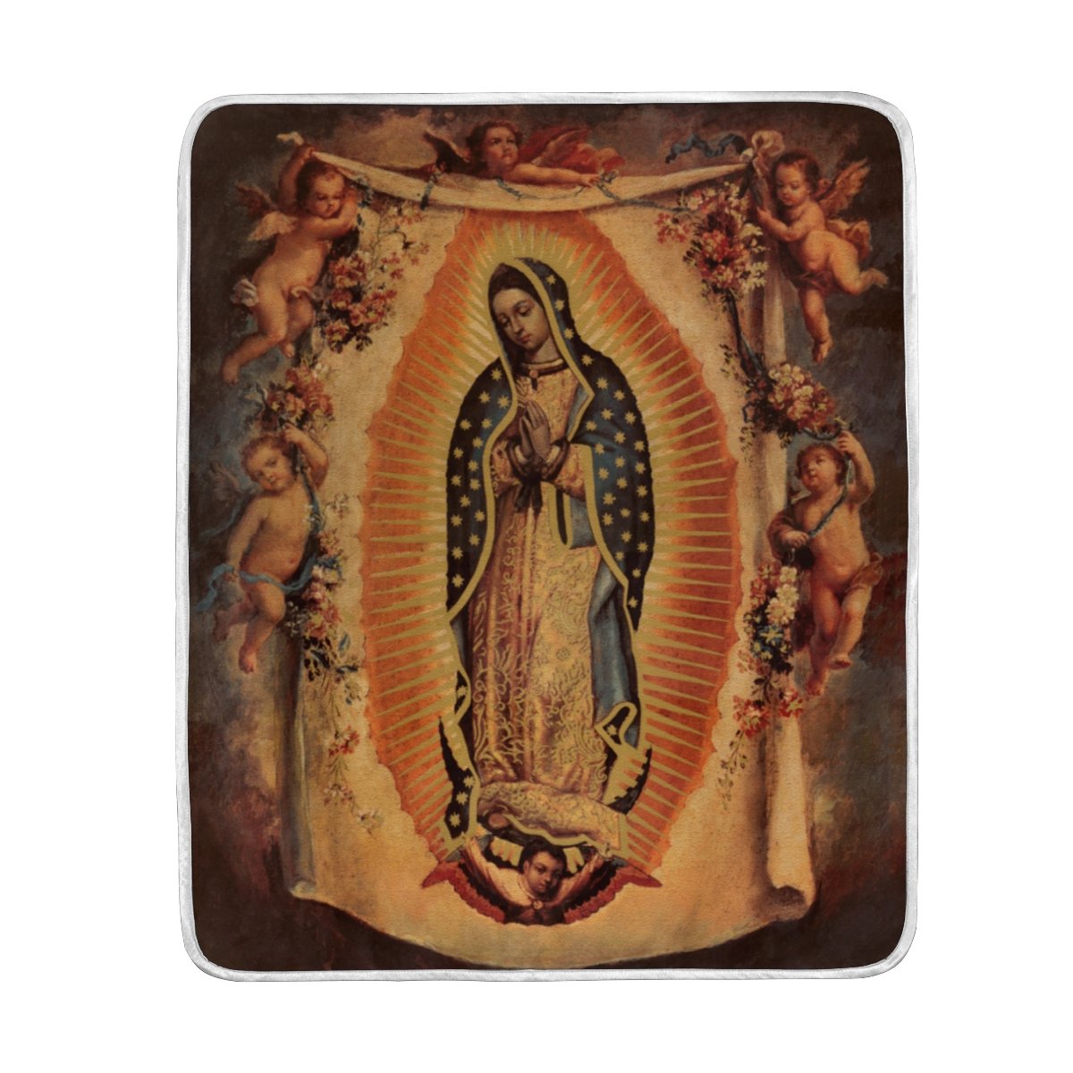 Donnapink Virgin Mary Our Lady of Guadalupe Mother Of God 50"x60" Print Super Soft Blanket Warm Polyester Microfiber Bed Blanket Lightweight Sofa Couch Plush Throw Blanket