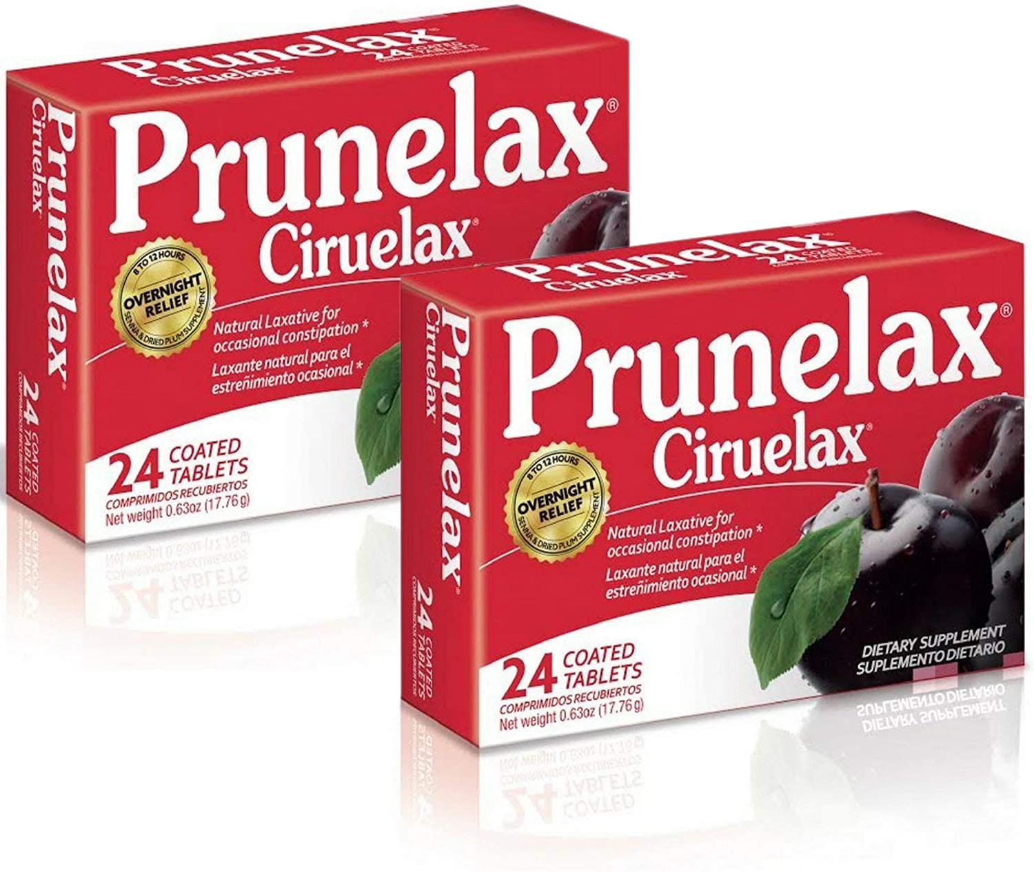 PrunelaxCiruelax Laxative Tablets 24 ea Prunelax Pack of 2