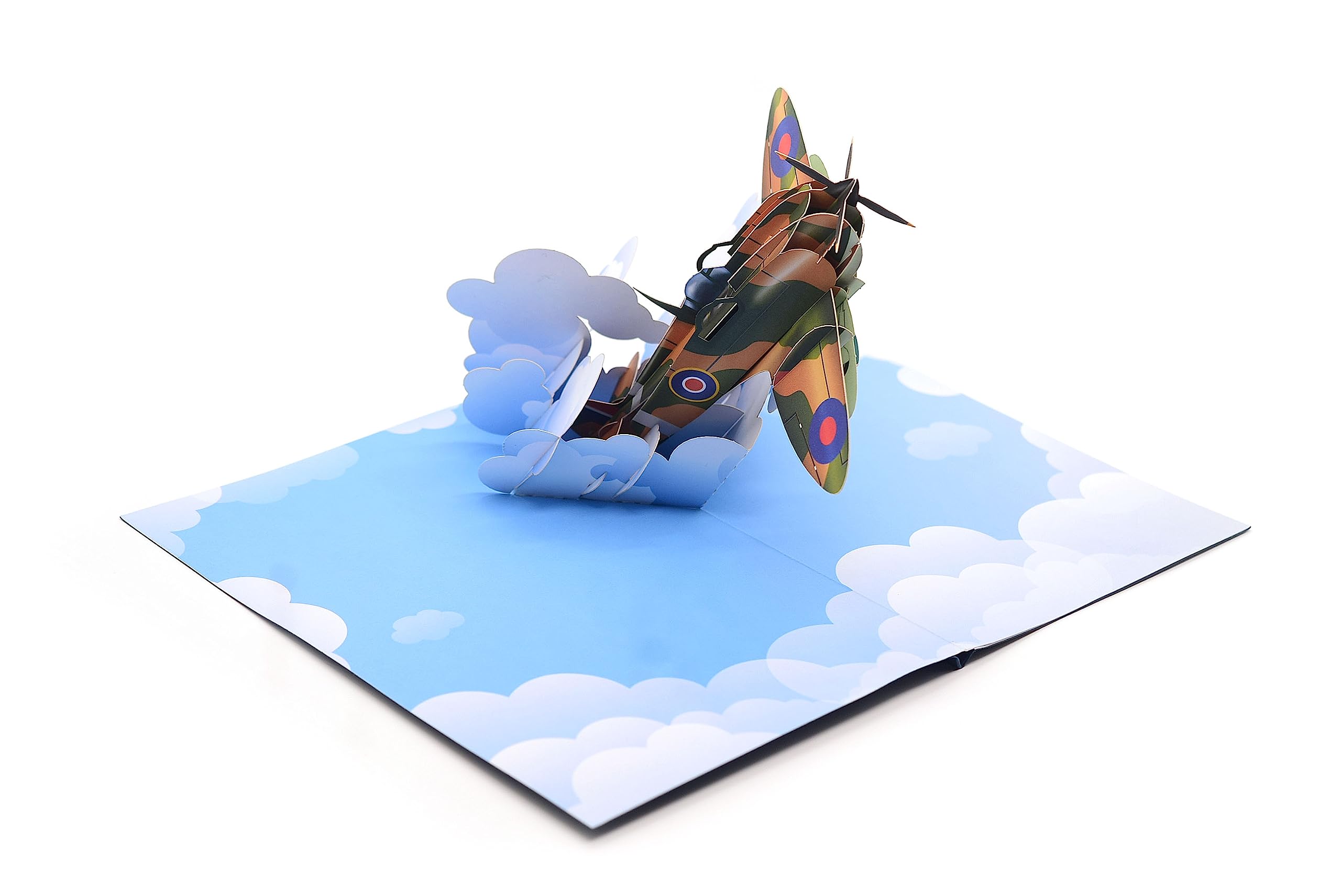 Spitfire 3D Pop Up Card, RAF Gifts, Gift for plane admirer, Handmade Father’s Day Card, Birthday Card, Flying Spitfire 3D model