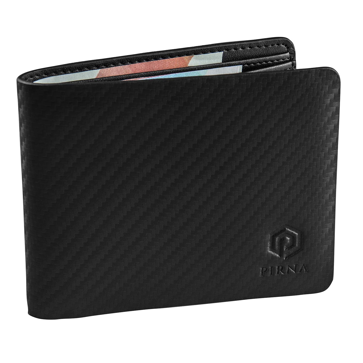 PIRNAWallets for Men UK, RFID Bi-Fold Carbon Credit Card Holder for Mens with Gift Box, Men's Wallets UK & Money Organisers