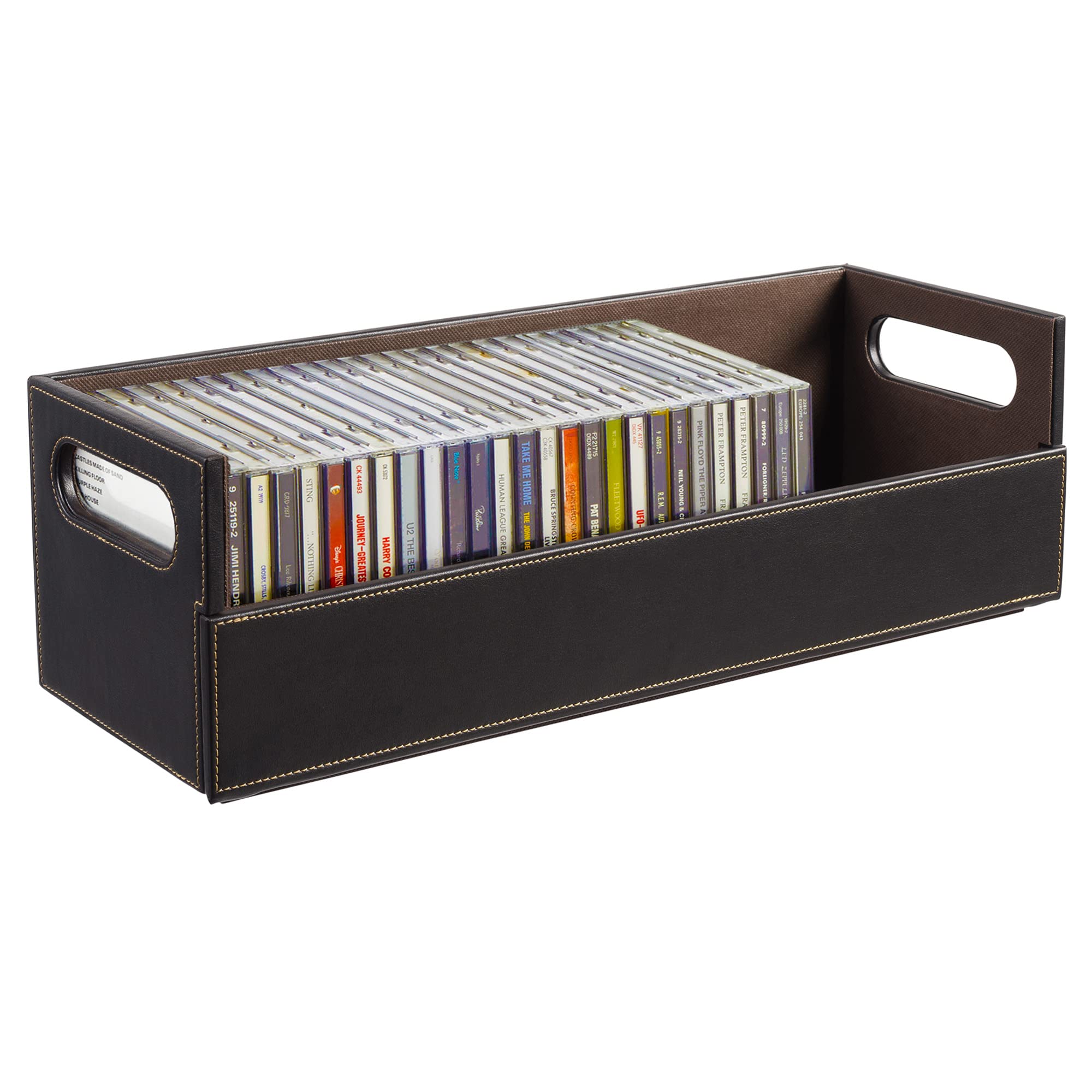 Stock Your Home (CD Tray, Espresso) - Chocolate Stacking CD Tray and Media Storage Box For CD Shelf Storage and Organisation, Holds 40 CDs