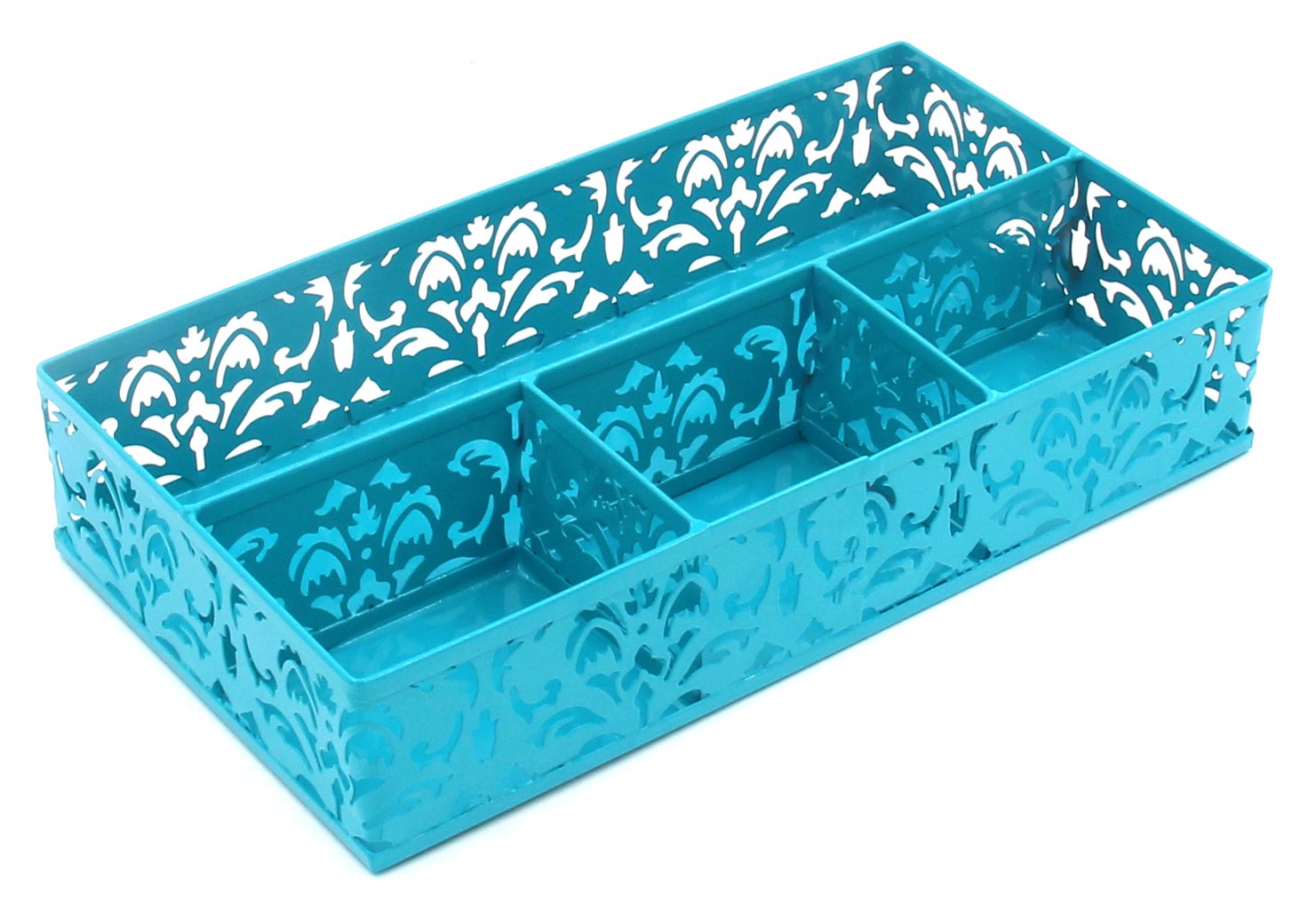 EasyPAG Desk Drawer Organizer with 3 Small Bins and 1 Long Bin,Dark Teal