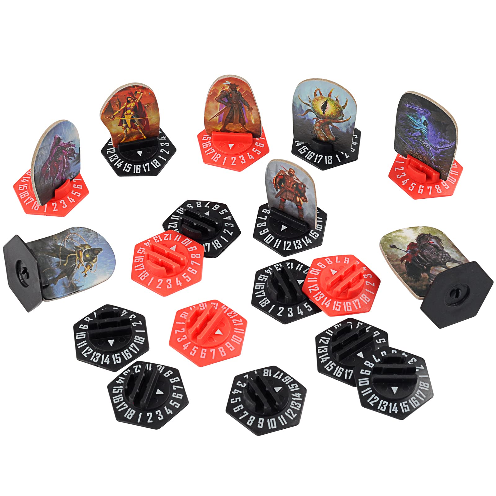 CZYY Gloomhaven Standee Bases Pack of 27 Plastic Hex Monster Stand with Health Tracker and Status Token Slots