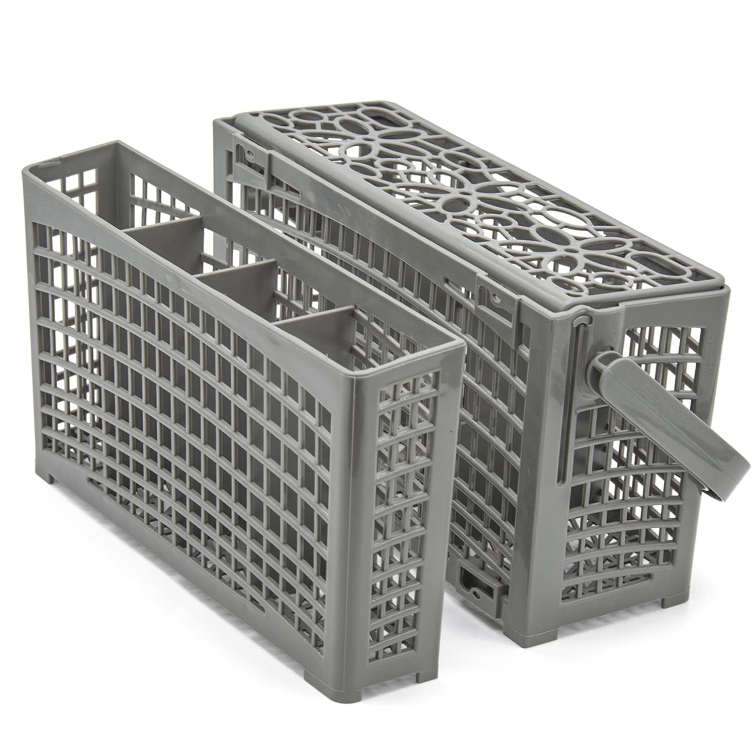 Universal Dishwasher Silverware Basket Replacement - 2 in 1 Utensil/Cutlery Basket - Compatible with Bosch, Maytag, Kenmore, Whirlpool, KitchenAid, LG, Samsung, Frigidaire, GE