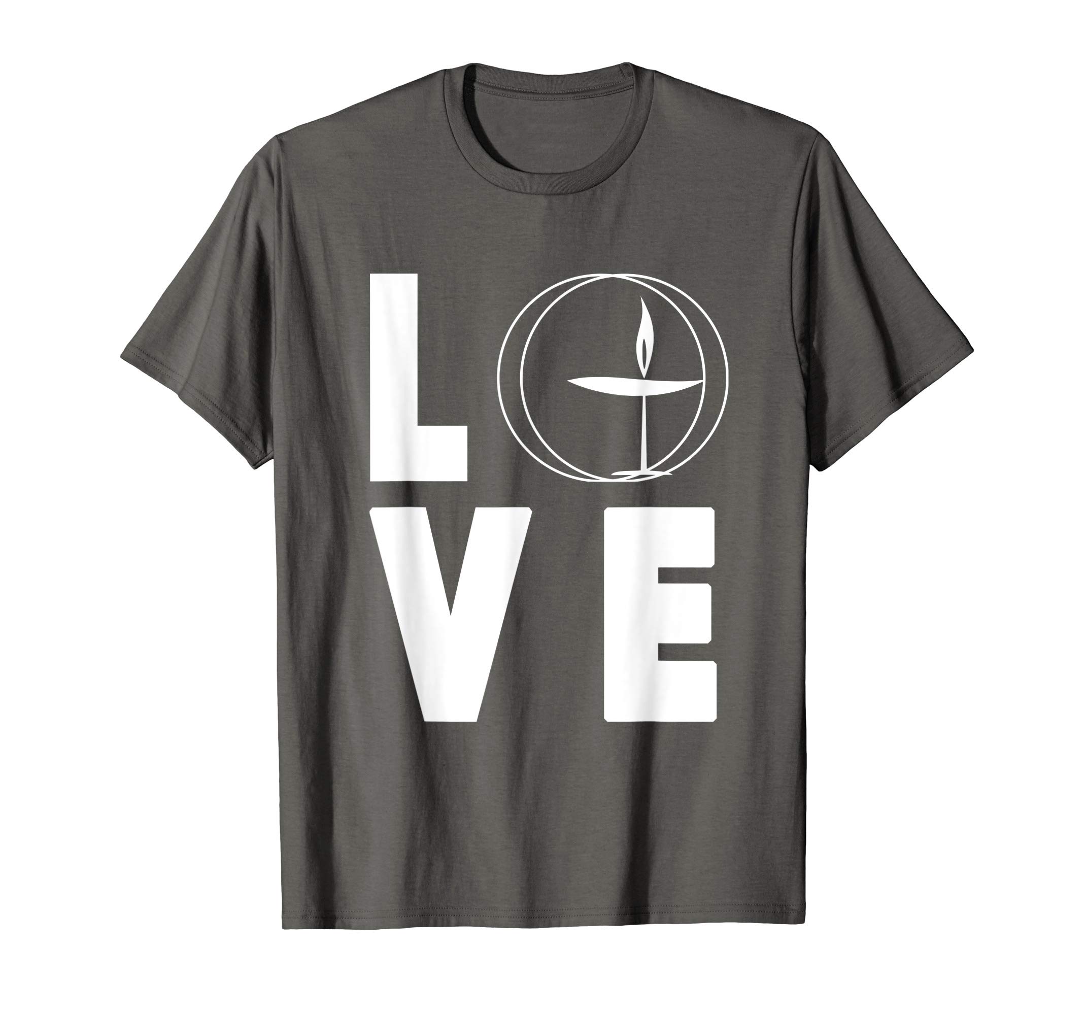 UU Love Unitarian Universalism White Flaming Chalice Symbol T-Shirt