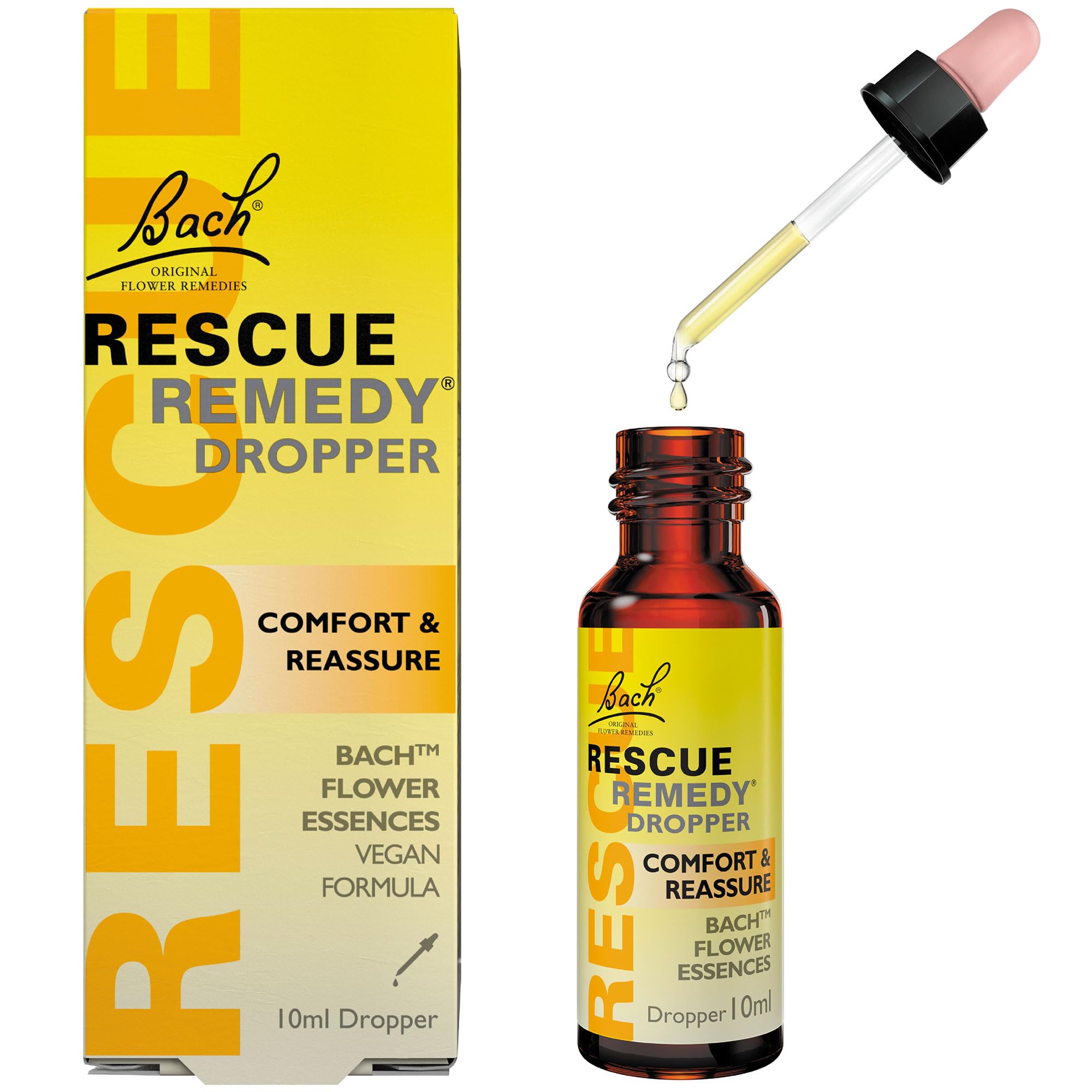 Rescue Remedy Comfort & Reassure Dropper (10ml) Promotes Calm, Support in Times of Emotional Demand, Natural Emotional Wellness, Flower Essences, Support in a Stress Full Moment