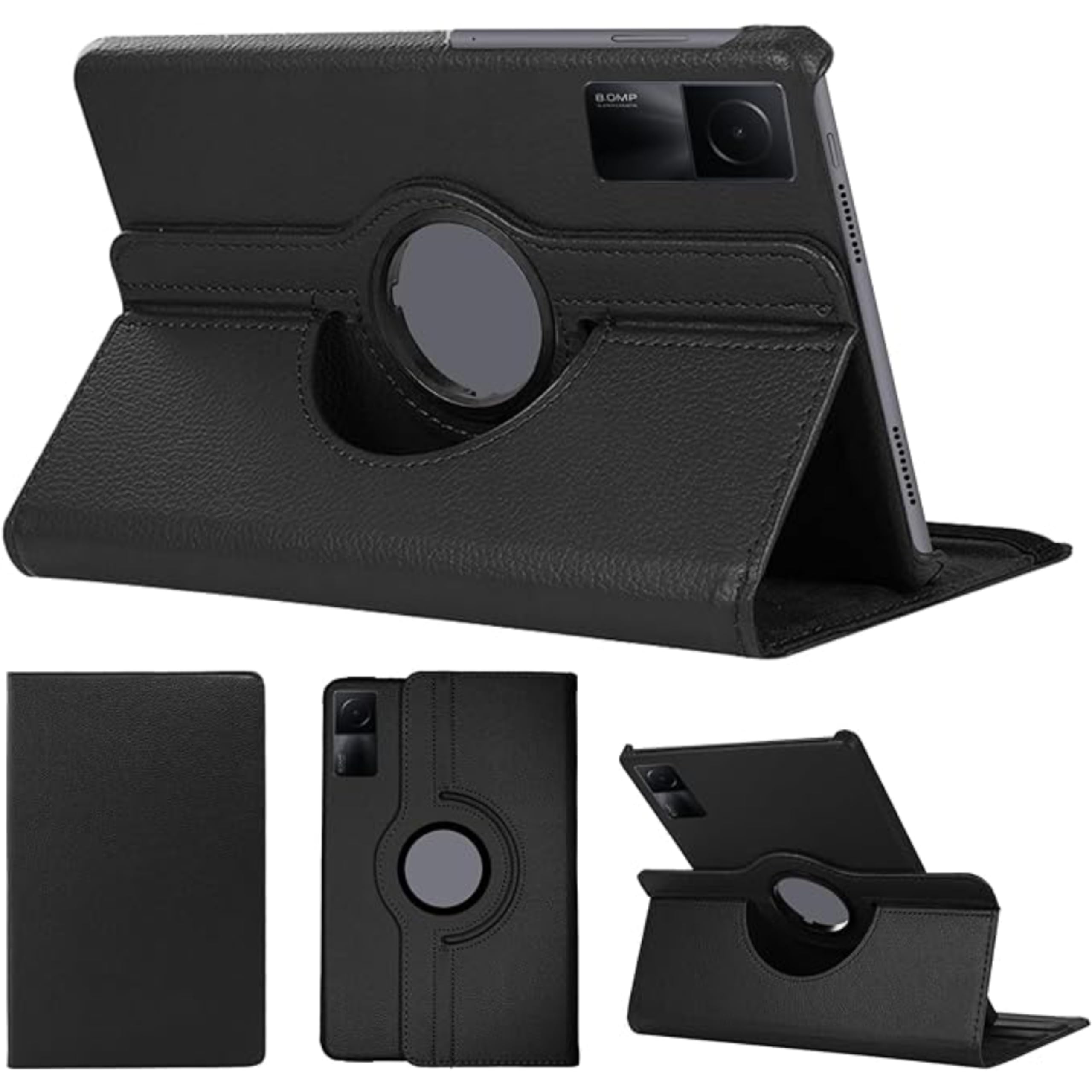 NESLIN Case Compatible with Xiaomi Redmi Pad SE 11 Inch 2023, PU Leather Case, 360° Rotatable Multi-Angle Protection Stand Protective Tablet Case for Redmi Pad SE 11 Inch (Black)