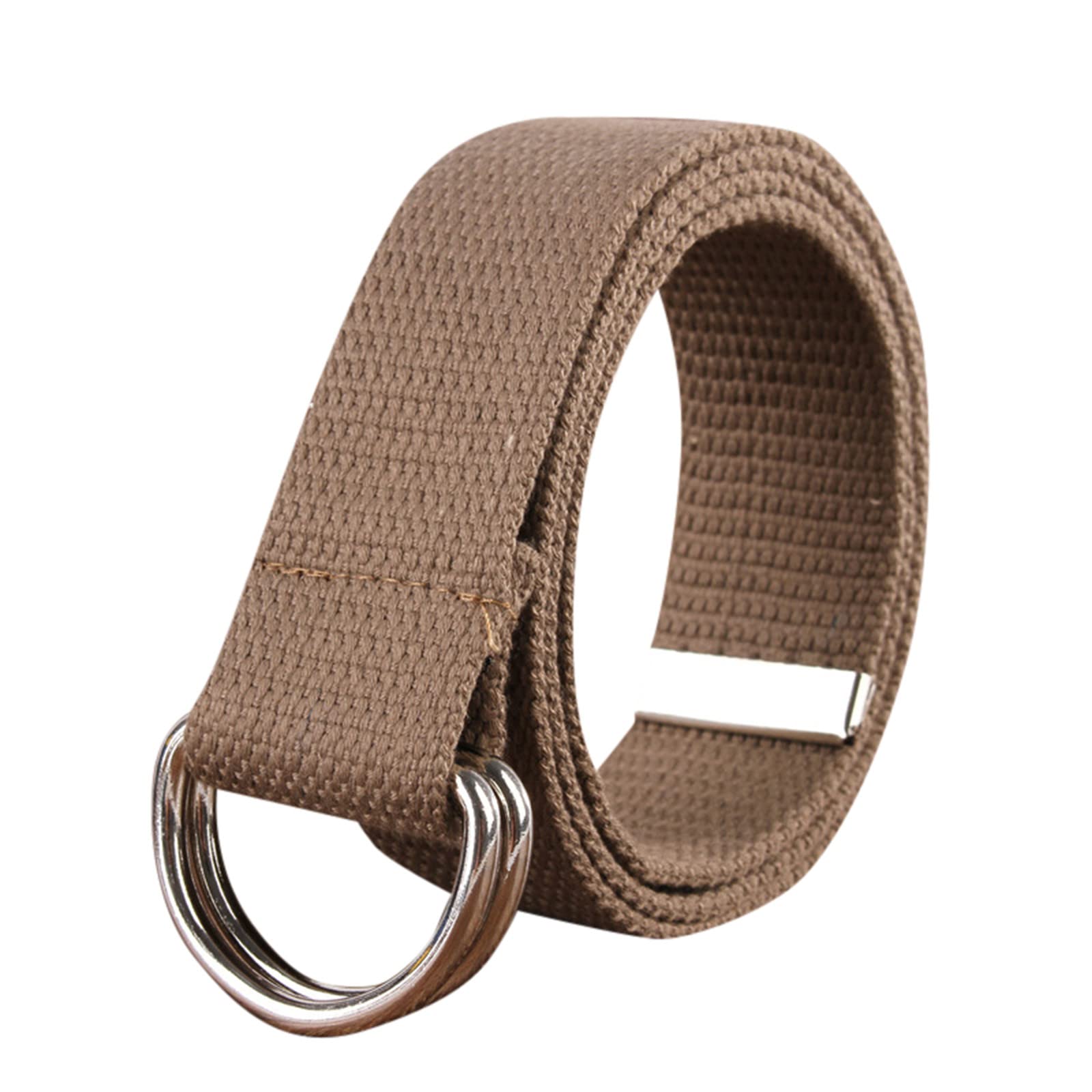 Beokeuioe Military Canvas Belt Outdoor Denim Belt Fabric Belt for Men and Women with Double D-Rings Buckle Fabric Belt Double D-Rings Canvas Belt