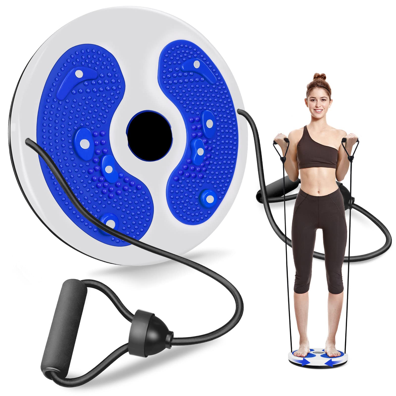 MAIKEHIGHWaist Twist Disc, Waist Slimming Balance Rotating Disc Multi-functional Twist Board Exercise with Massage Foot Sole- Home Aerobic Fitness Gym Equipment