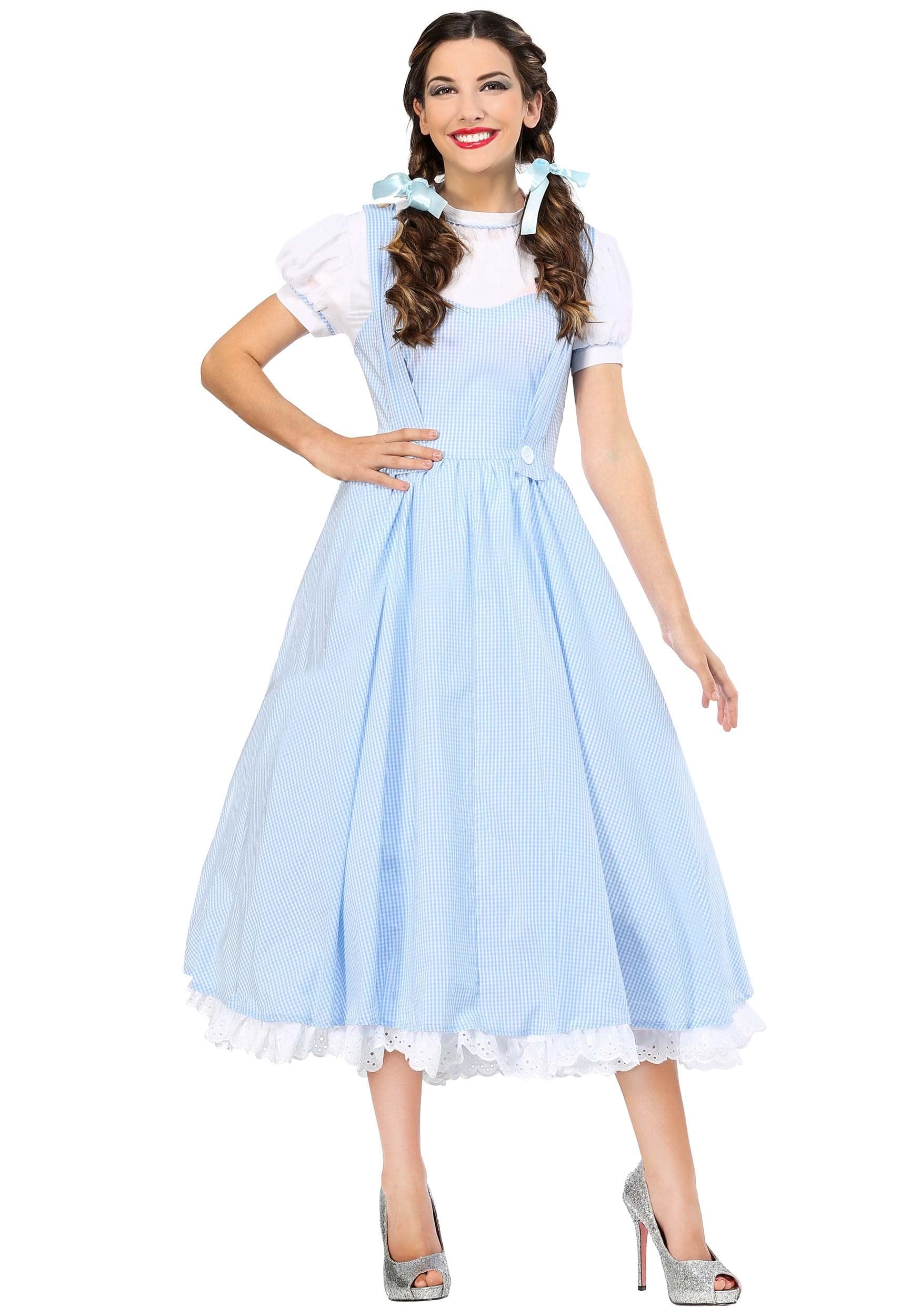 Fun CostumesAdult Deluxe Kansas Girl Costume Women's Blue Gingham Dress