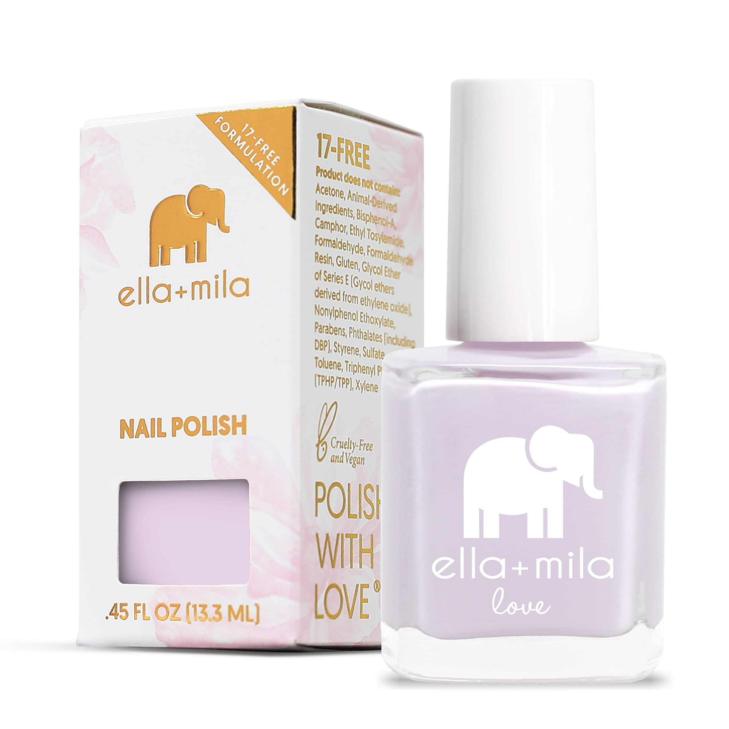 ella+mila Professional Nail Polish - Quick Dry Nail Polish - Long-Lasting & Chip Resistant Formula (Love Collection - Lilac Luster- 0.45 fl oz)