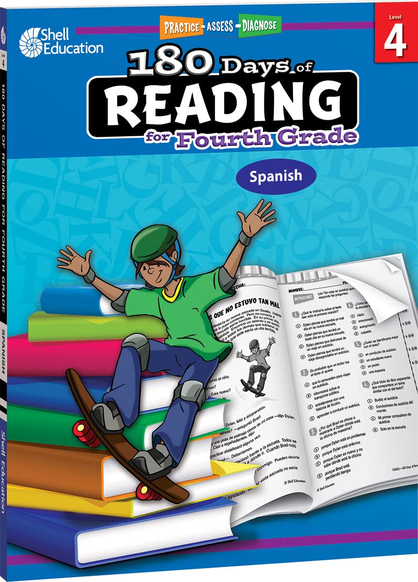 180 Days: Reading for 4th Grade Spanish Practice Workbook for Classroom and Home, Cool and Fun Practice Created by Teachers (Spanish Edition)