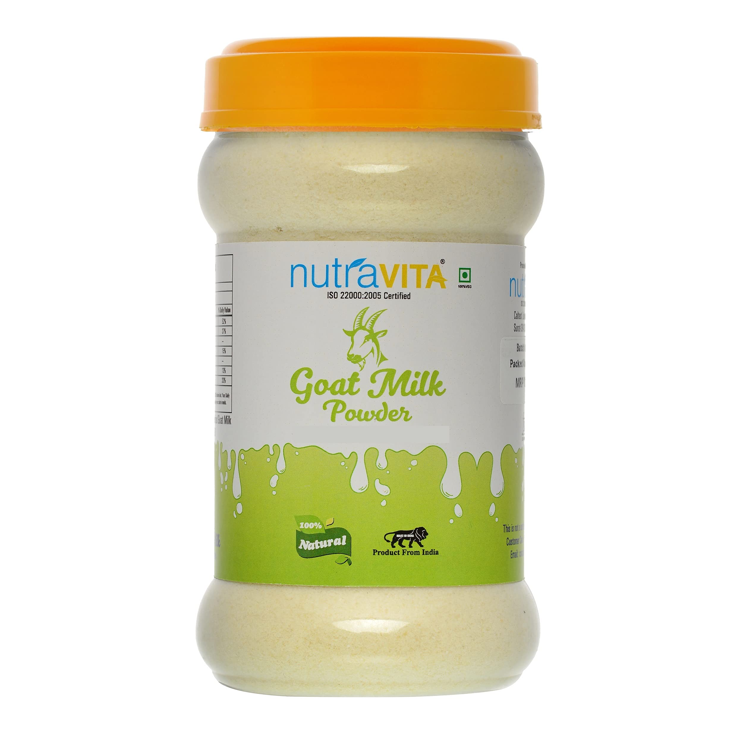 Nutra VitaFreeze Dried Goat Milk Powder (200 Grams) (Natural, Gluten Free, No Added Color,Flavours or Preservatives)