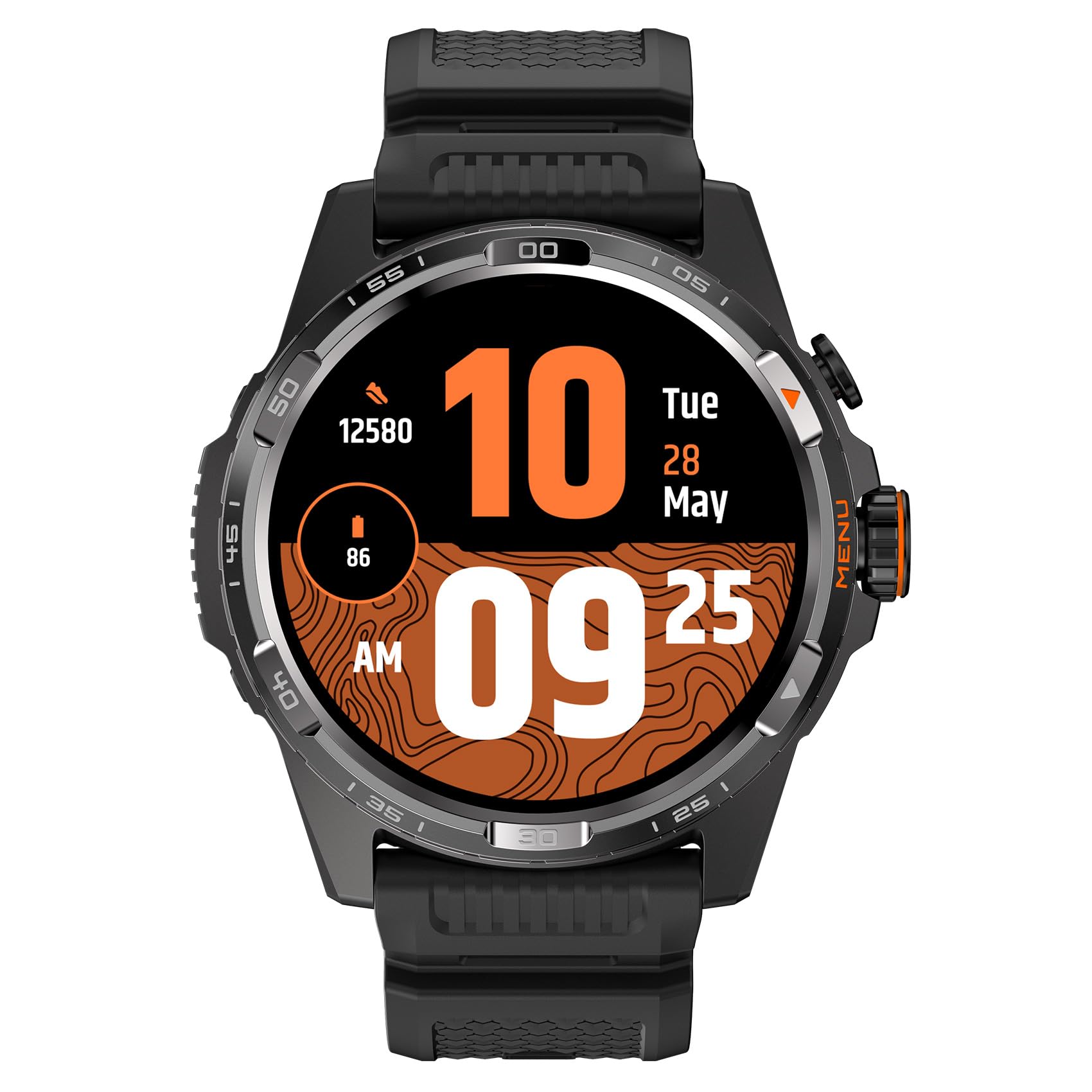 TicwatchAtlas Smartwatch for Men Android Wear OS Smart Watch Outdoor 90 Hrs Battery 110+ Workout Modes Heat Map Fall Detection Health Fitness Tracker 5ATM GPS Compass Android Compatible Only