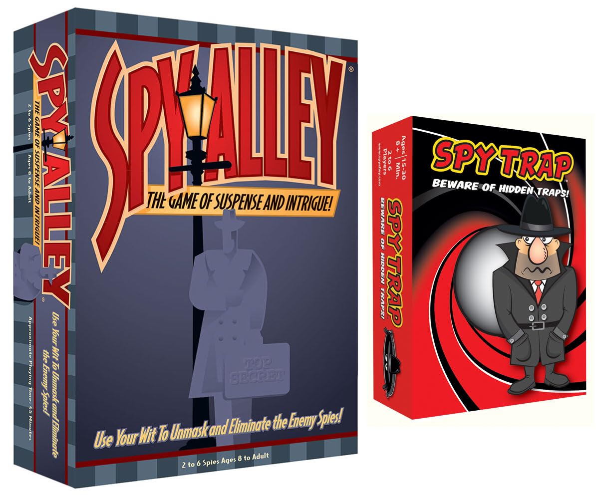 SPY ALLEYBoard Game Bundled with Spy Trap Card Game - Family Friendly Strategy Games.