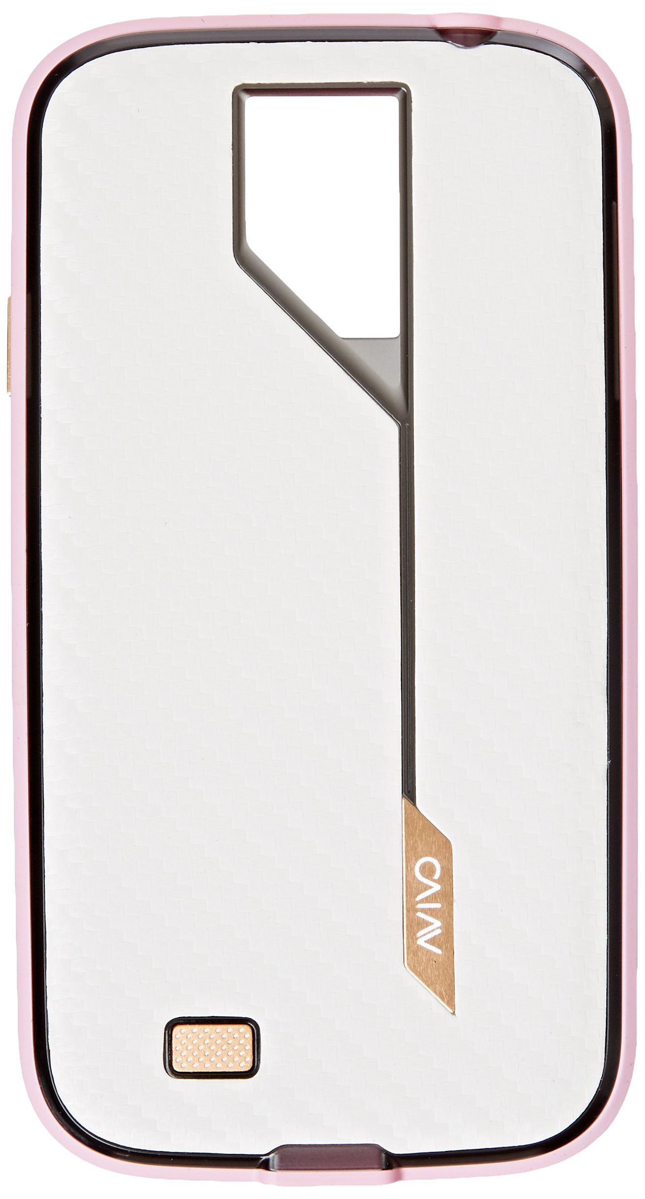 AVIVO Rail Carbonate Case for Samsung Galaxy S4 - Retail Packaging - White/Pink