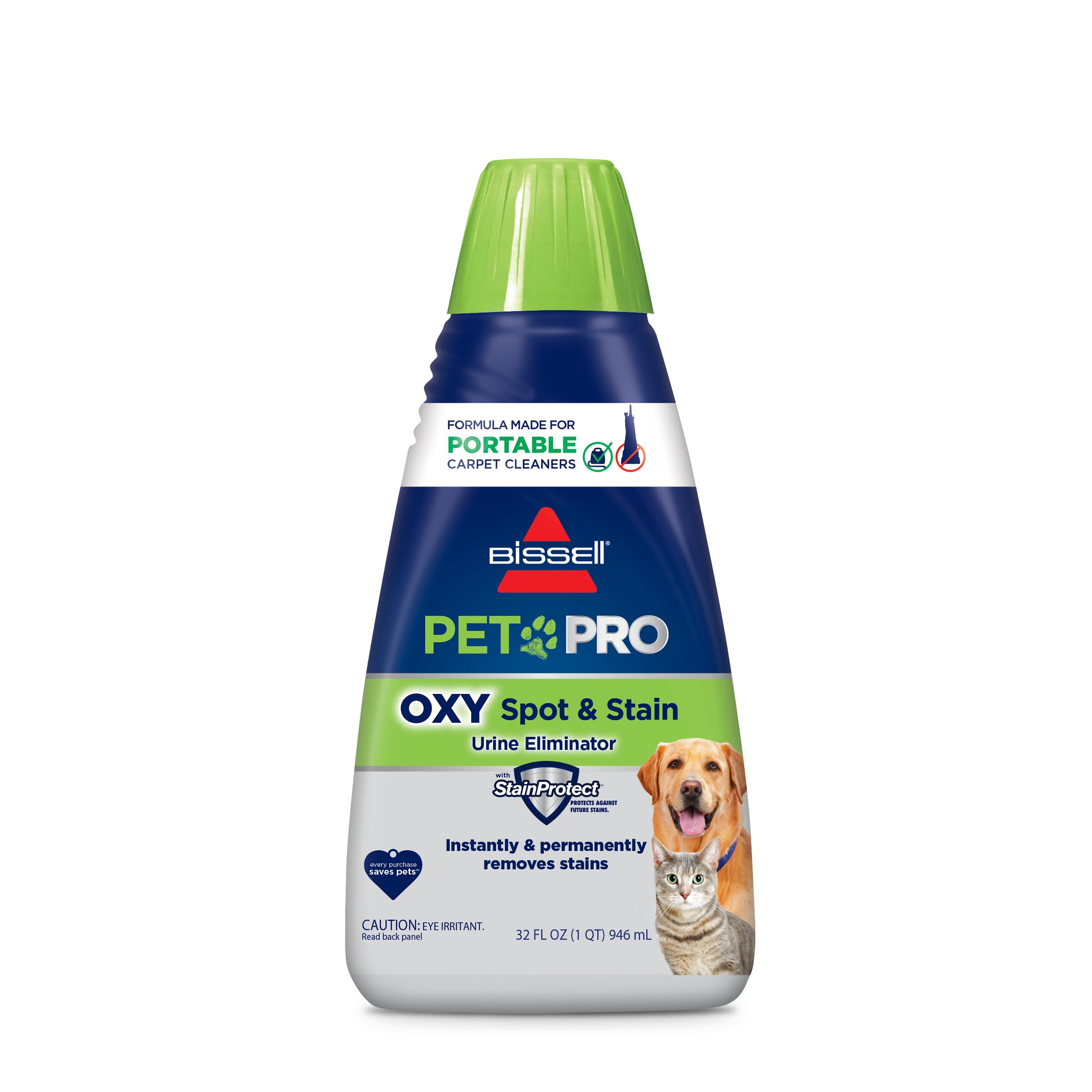 BissellPET PRO OXY Spot & Stain Formula for Portable Carpet Cleaners, 32 oz., 2034