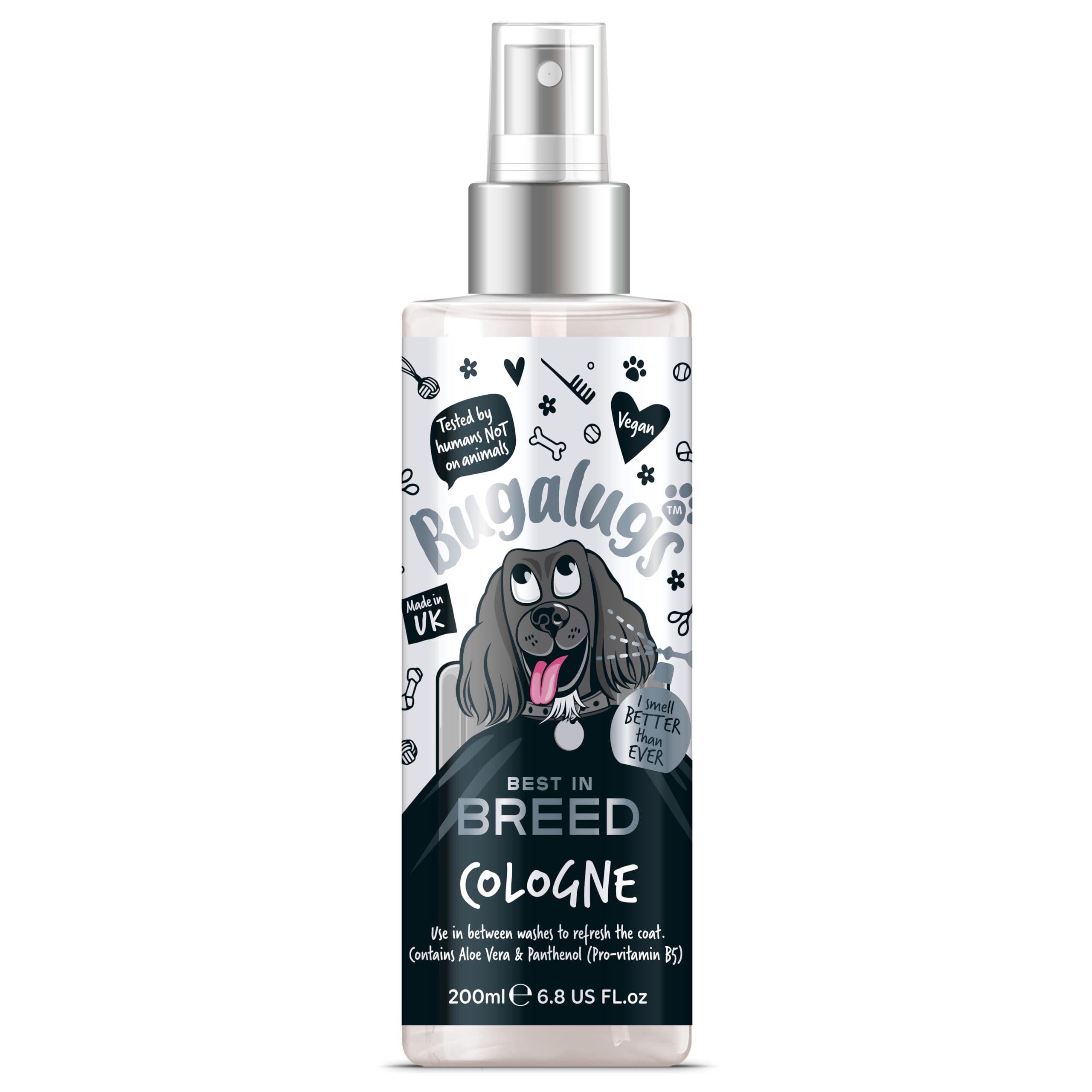 BUGALUGS Dog perfume Breed dog deodorant spray with a Distinctive dog perfume spray fragrance, long lasting dog spray for smelly dogs. Essential dog cologne grooming products for dogs 200ml