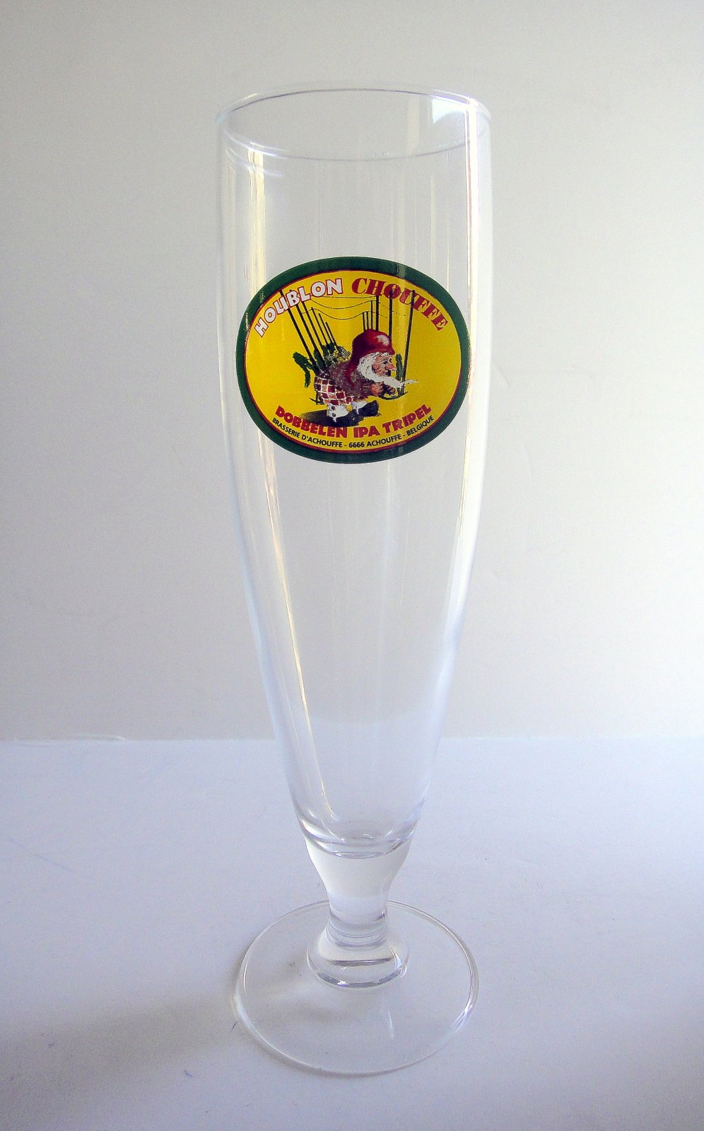 DuvelMoortgat Brewery d'Achouffe Houblon Chouffe Dobbelen IPA Tripel Beer Glass