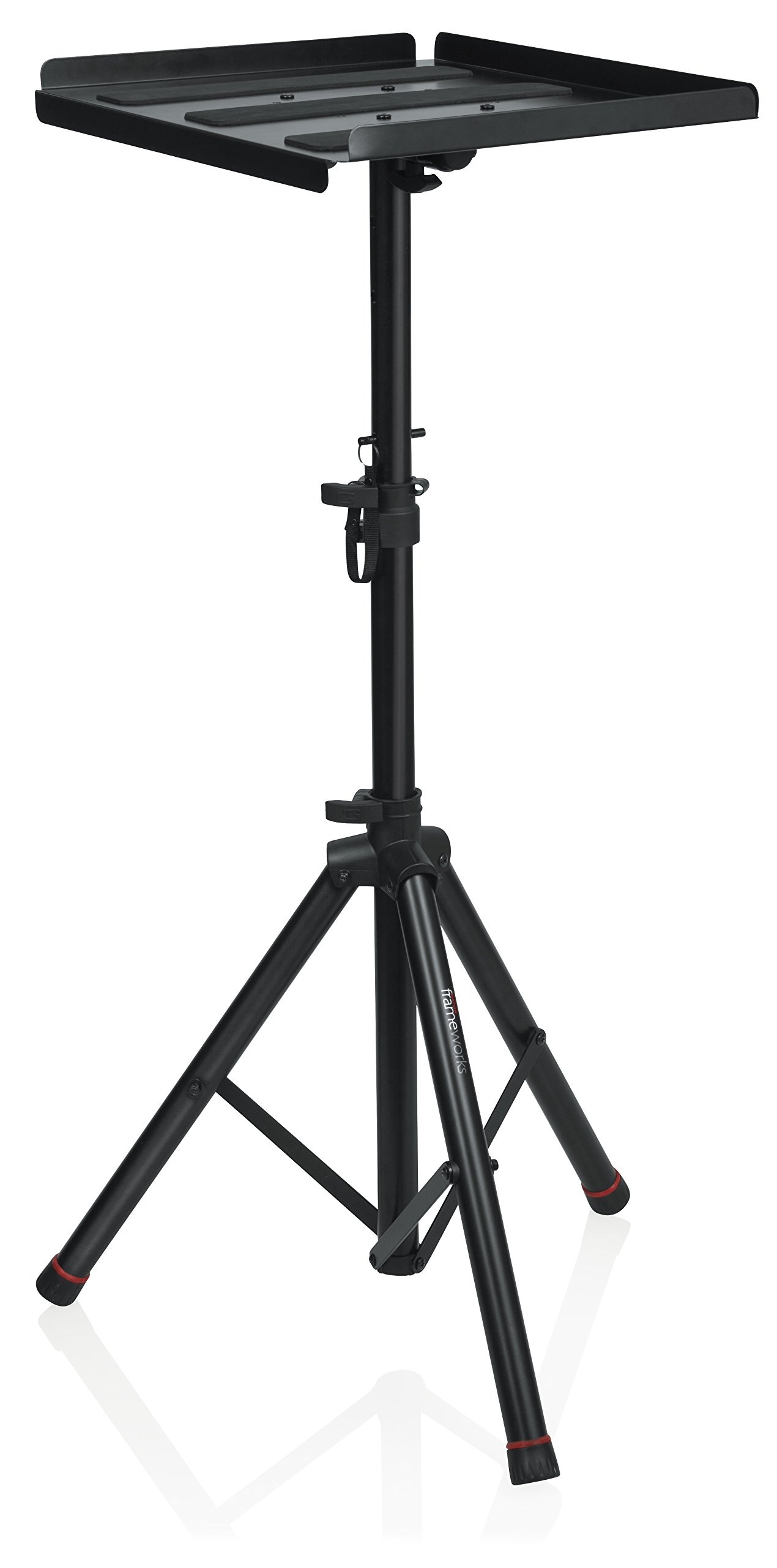 Gator FrameworksHeavy Duty Deluxe Adjustable Multi-Media Gear Stand Featuring 100x100 Vesa Mounting Brackets | Ideal for Laptops and more; Min/Max Height - 36"/48" (GFW-UTL-MEDIATRAY2)