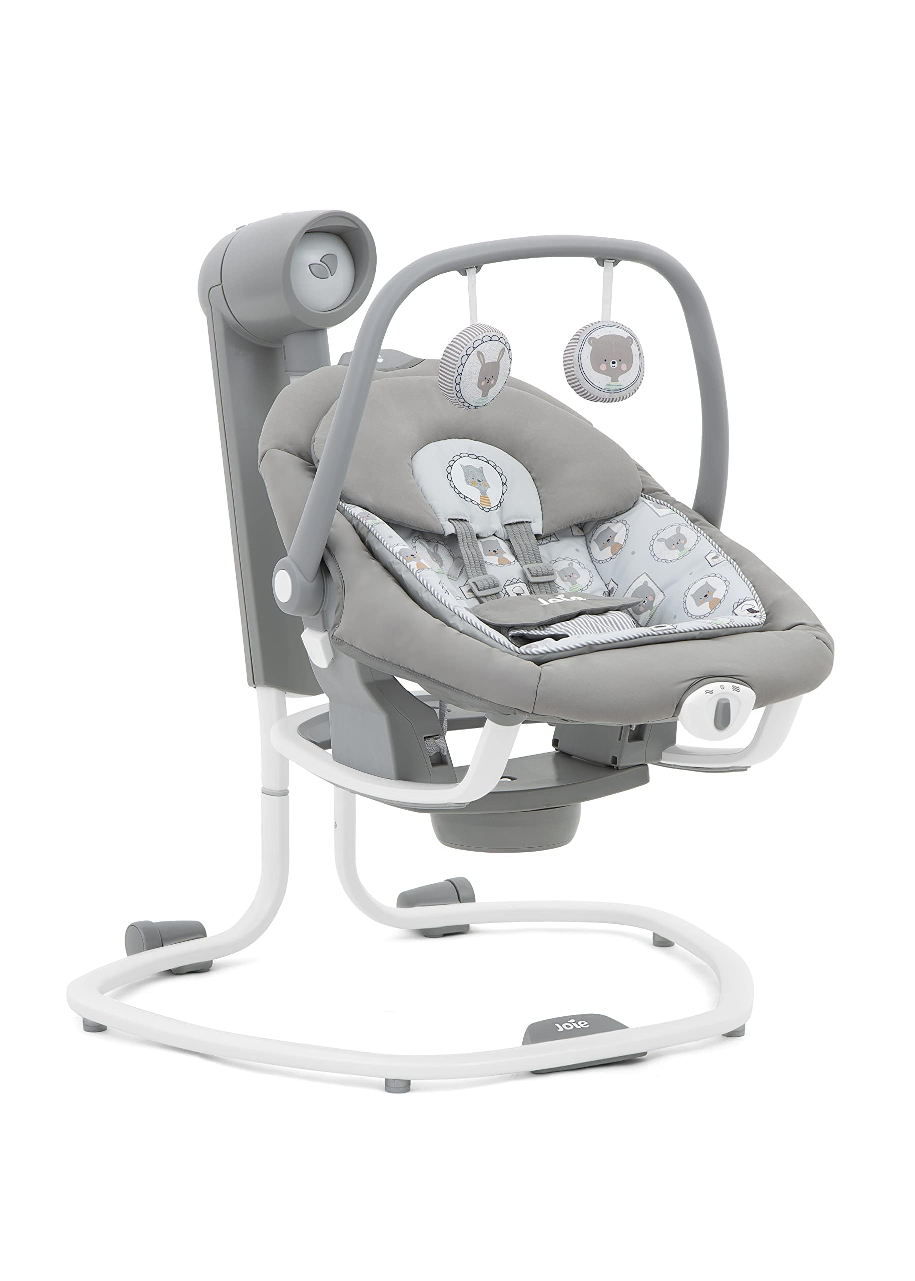 Joie Serina 2 in1 Baby Rocker - Electric Cradle for Baby with 3 Position Reclining Seat & 5-Point Harness Electric Baby Swing Cradle (Birth to 9kg)