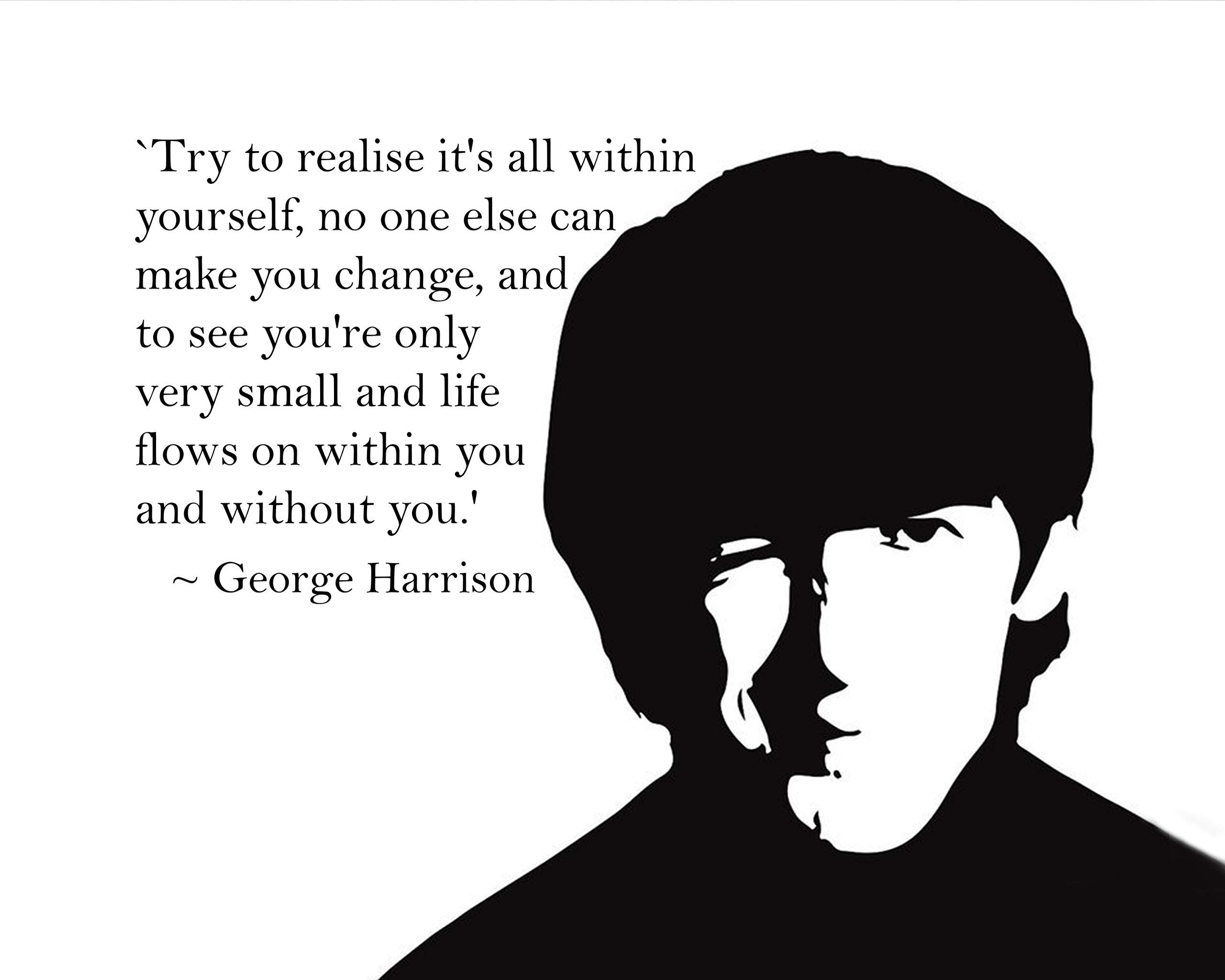 "George Harrison" Song Lyric Wall Art Print – 10x8" Modern Decor Print For Living Room, Office, Studio, or Cave Décor, And Perfect Beatles Gift, Unframed