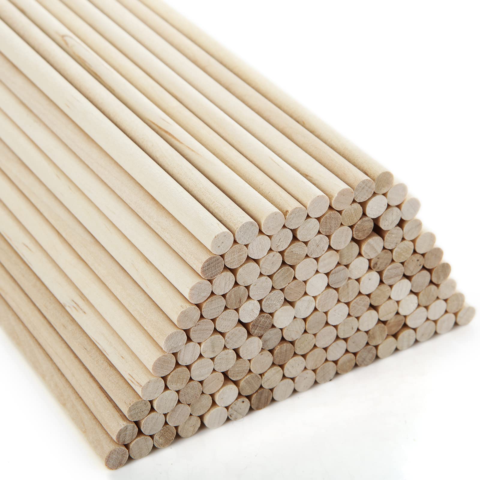 AHUNTTER 200PCS Bamboo Dowel Rods Wooden Natural Round Craft Sticks 30cm x 7mm Extra Long Unfinished Wood Sticks for DIY Craft, Art Projects, Decorations, Wedding Ribbon Stick