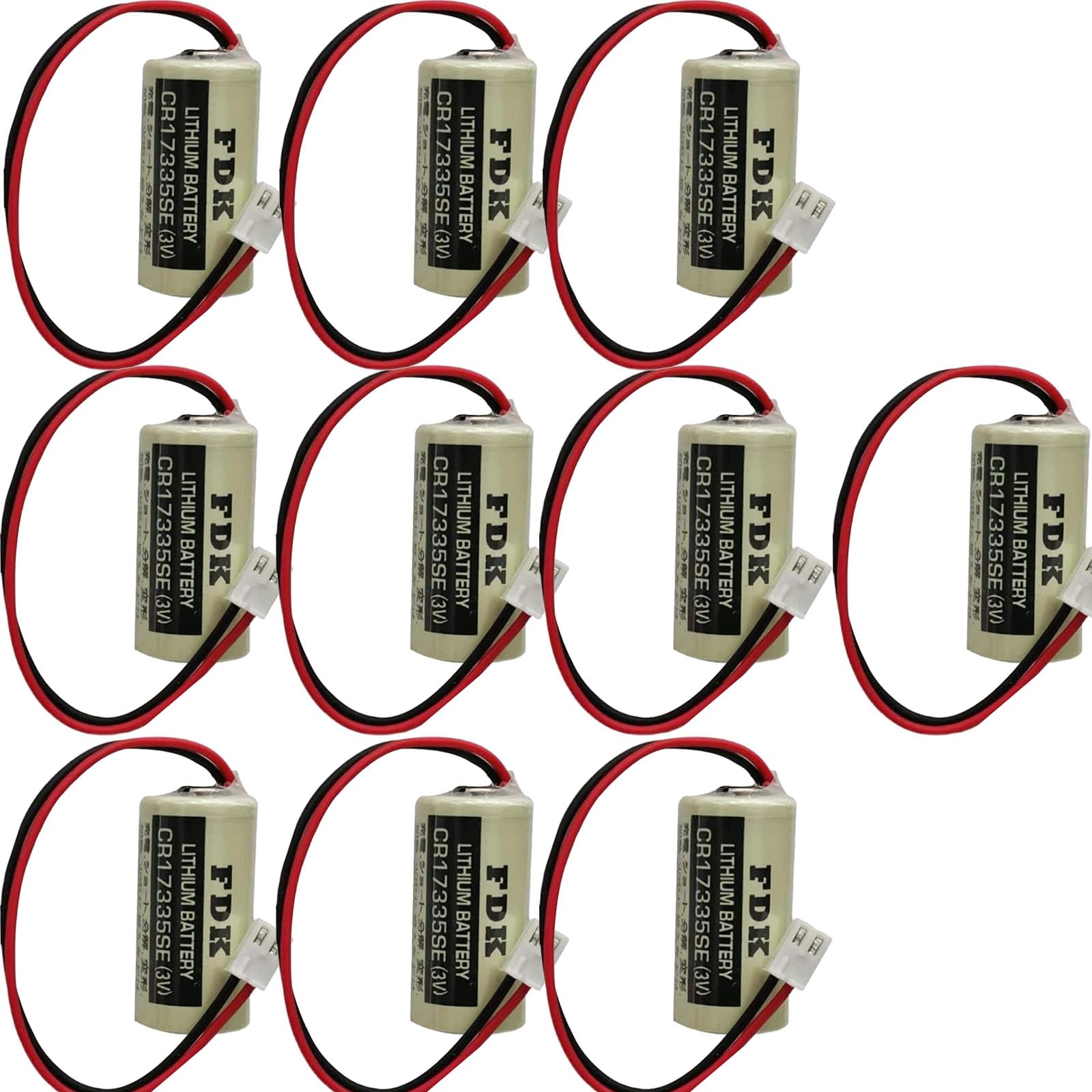 HZH (10Pack) FDK CR17335SE 3V PLC Battery (White Plug) for Epson Robot Controller RC Series Battery R13B060003 Non-Rechargeale