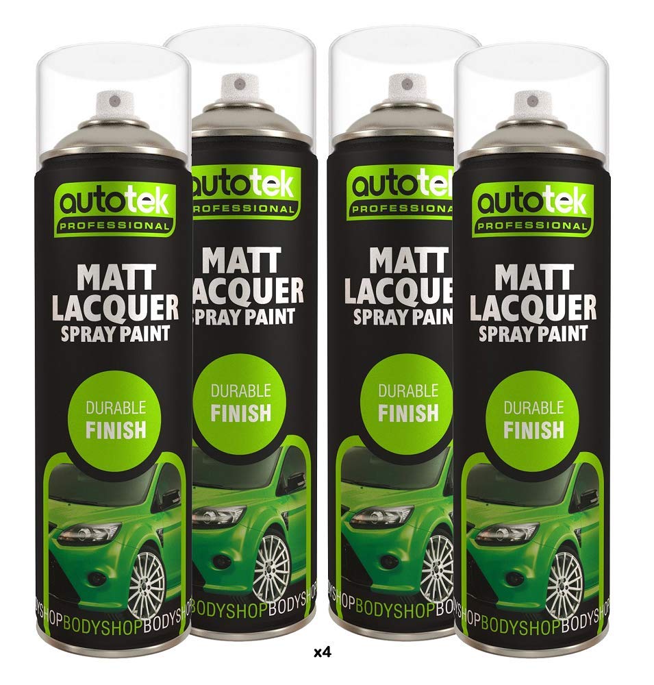 Autotek Matt Lacquer Spray Paint - 4x 500ml