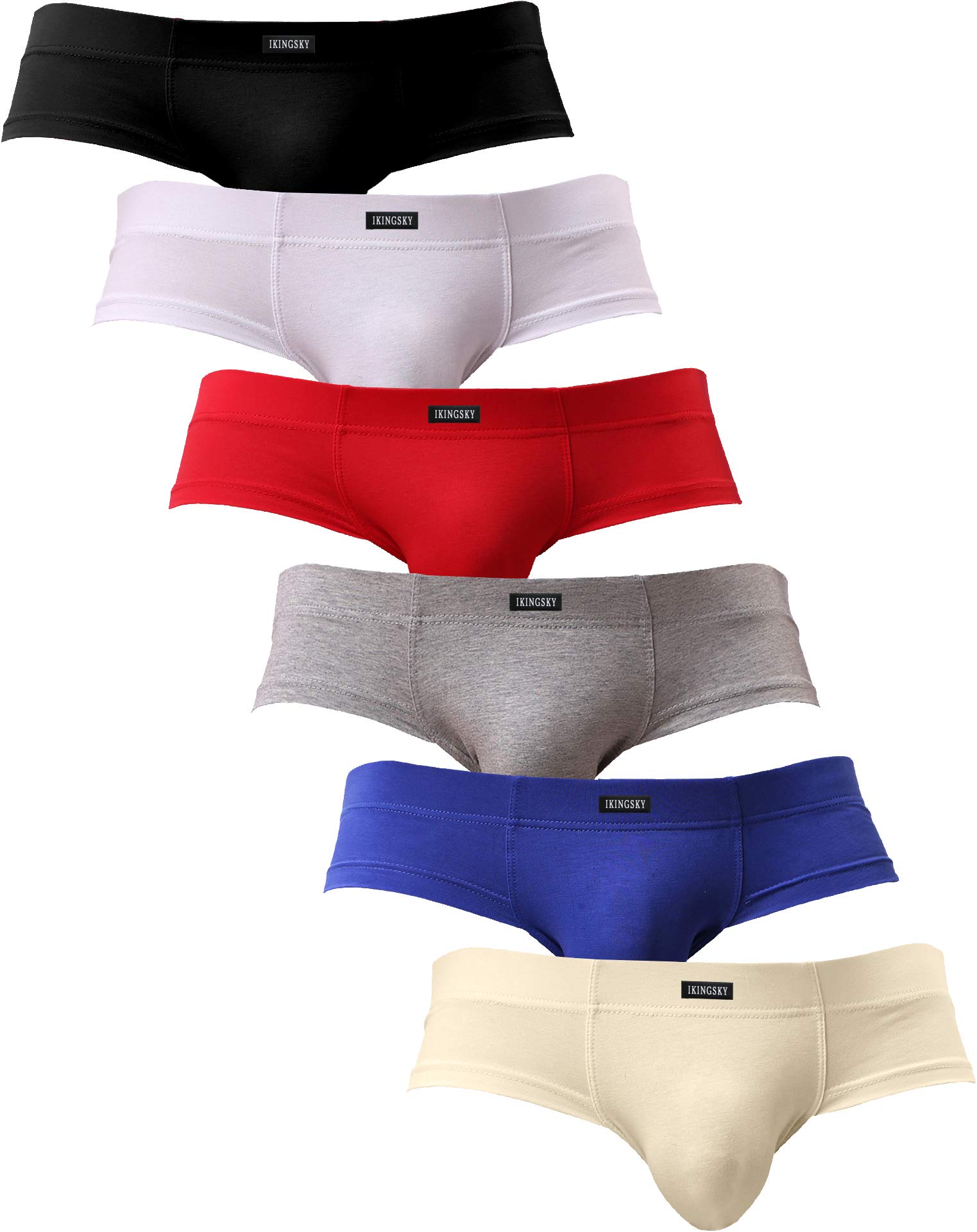 IKINGSKYMen's Seamless Front Pouch Briefs Sexy Low Rise Men Cotton Underwear