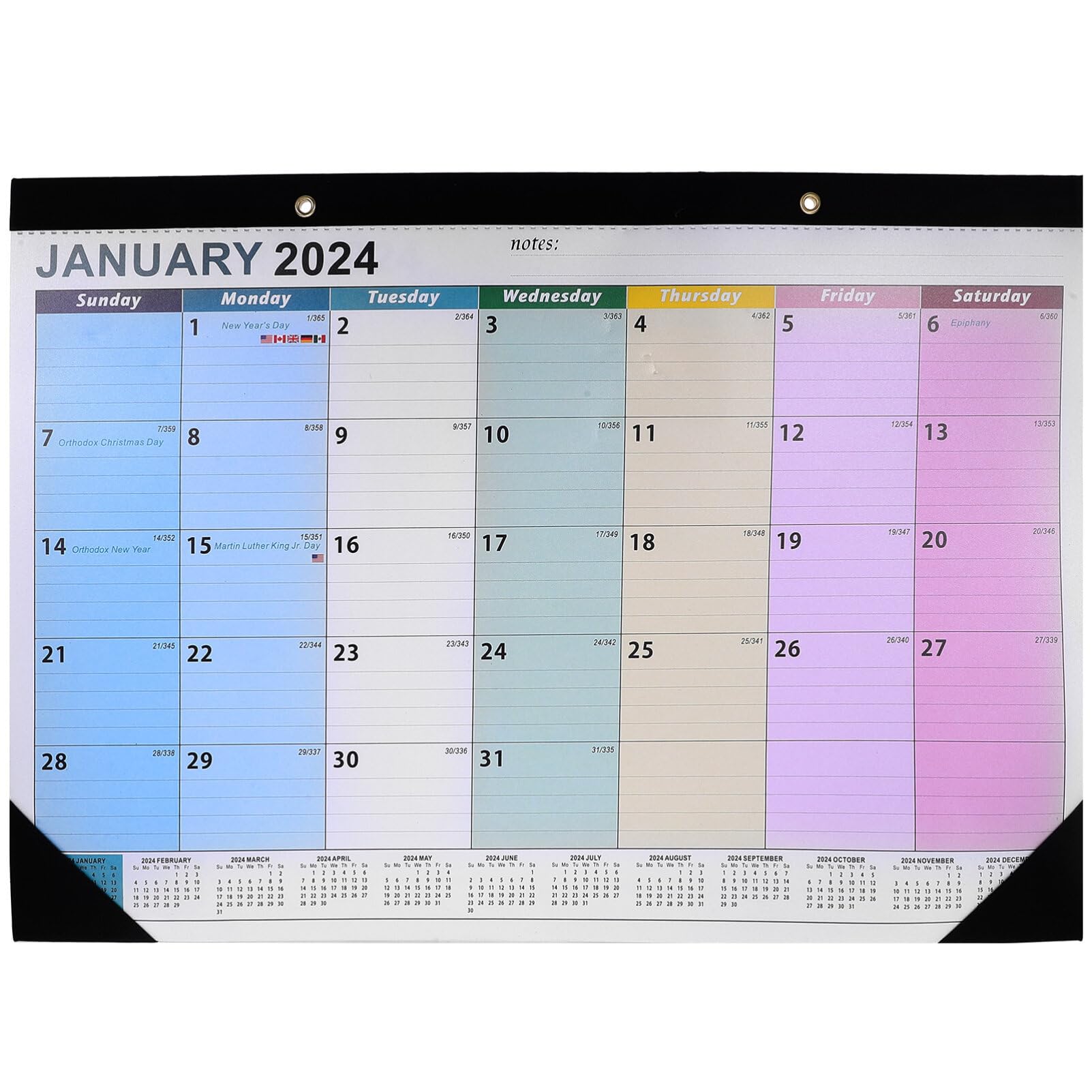 STOBOK2025 Wall Calendar Large Monthly Calendar 2025 Monthly Calendar with Julian Dates Twin-wire Binding Calendar 2025-2026 Thick Paper