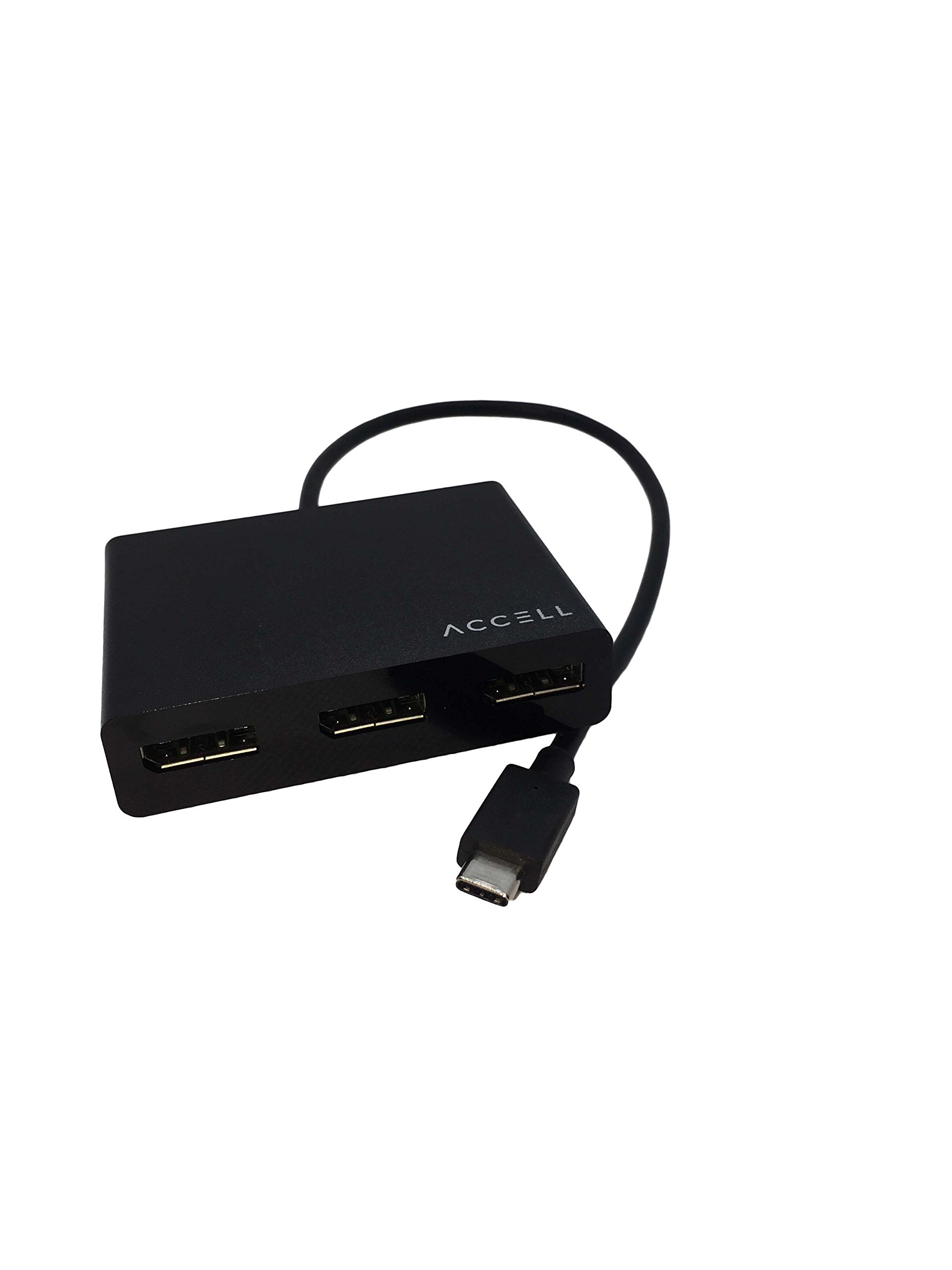 Accell U226B-001B USB-C to DisplayPort Multi-monitor Adapter - 3 Port MST Hub - Thunderbolt 3 Compatible - Supports 4K