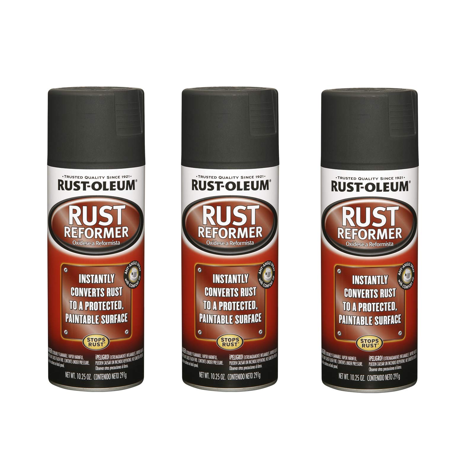 Rust-Oleum248658-3PK Rust Reformer Spray, 10.25 oz, Black, 3 Pack