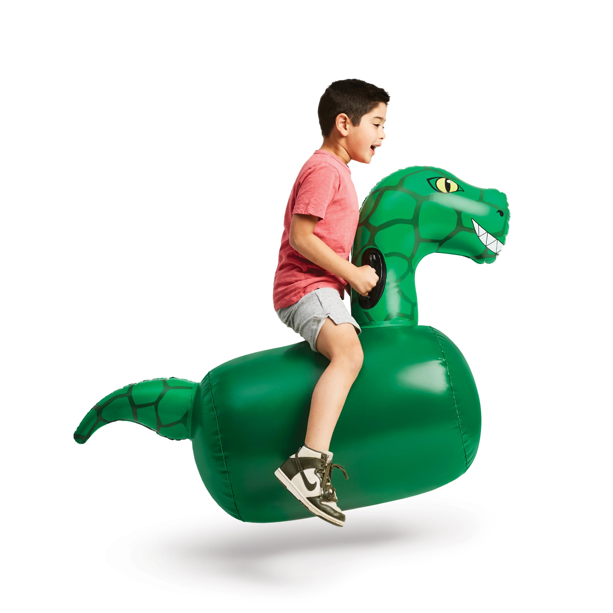 HearthSongHop 'n Go Inflatable Bouncing Ride-On, 48" L x 20" W x 42" H, Outdoor Play, Ages 5 and Up, Dinosaurs