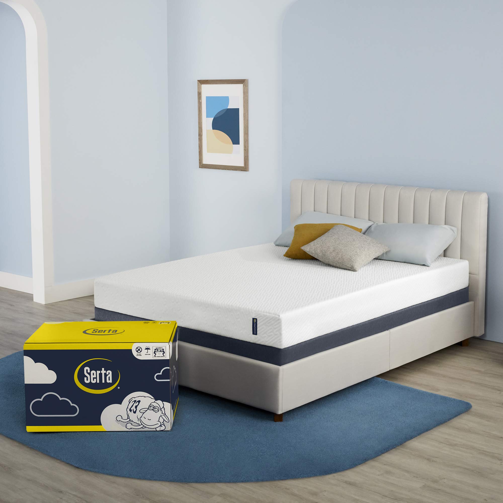 Serta7 inch Cooling Gel Memory Foam Mattress, Full Size, Medium-Firm, Supportive, CertiPur-US Certified, 100-Night Trial - For Ewe, White