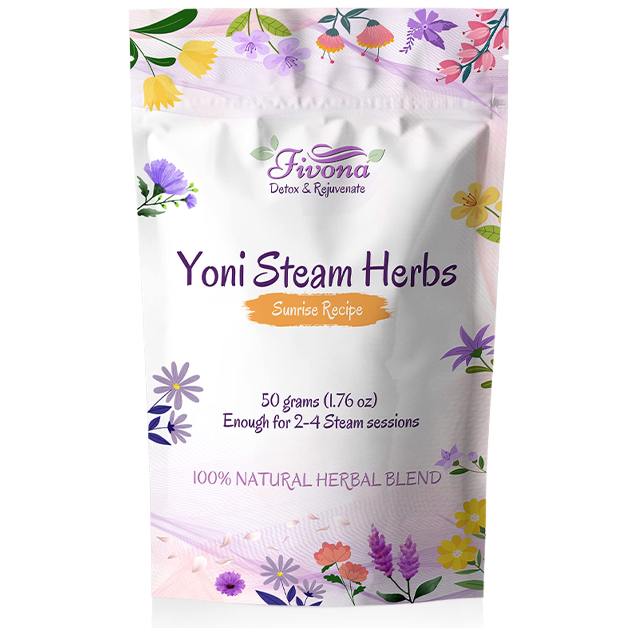 FIVONAOrganic Yoni Steaming Herbs - Natural Herbal Mix - 100% Pure Blend - Yoni Detox, Cleansing, PH Balance for Women - Revitalizing & Rejuvenating V Care - 2 to 4 Steaming - 1.76 oz